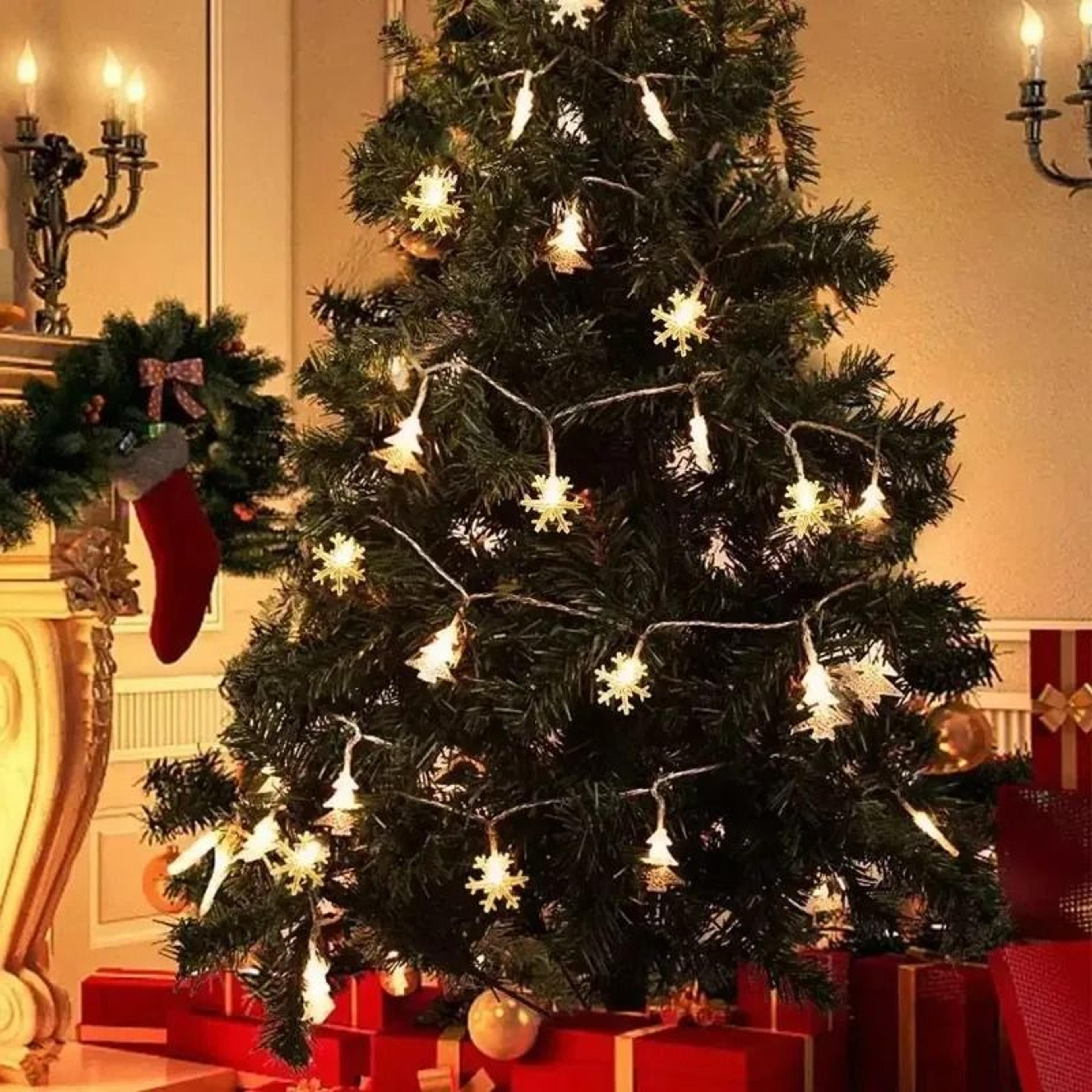 led snowflake battery-operated fairy string lights