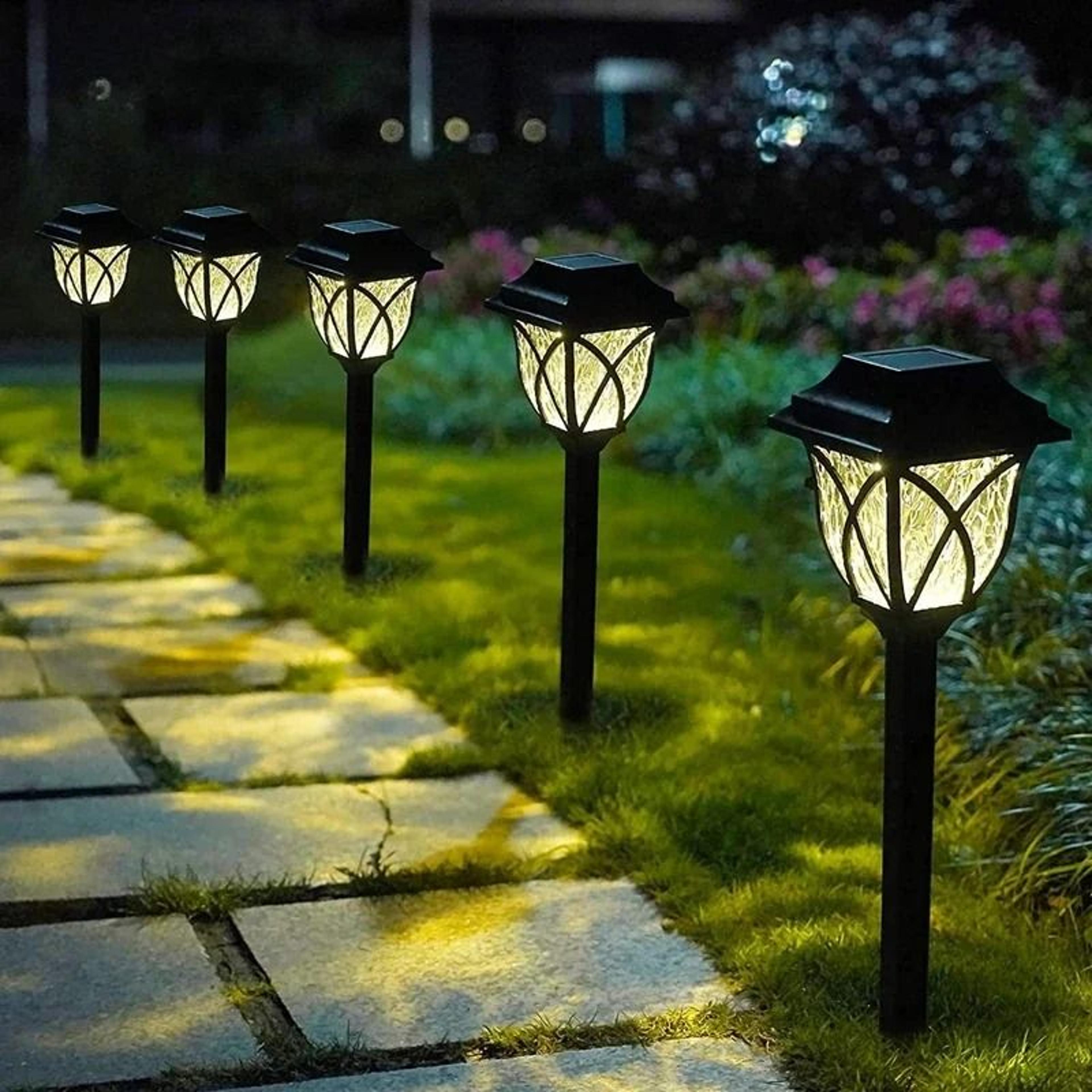 nordic-style led solar lawn pathway lights