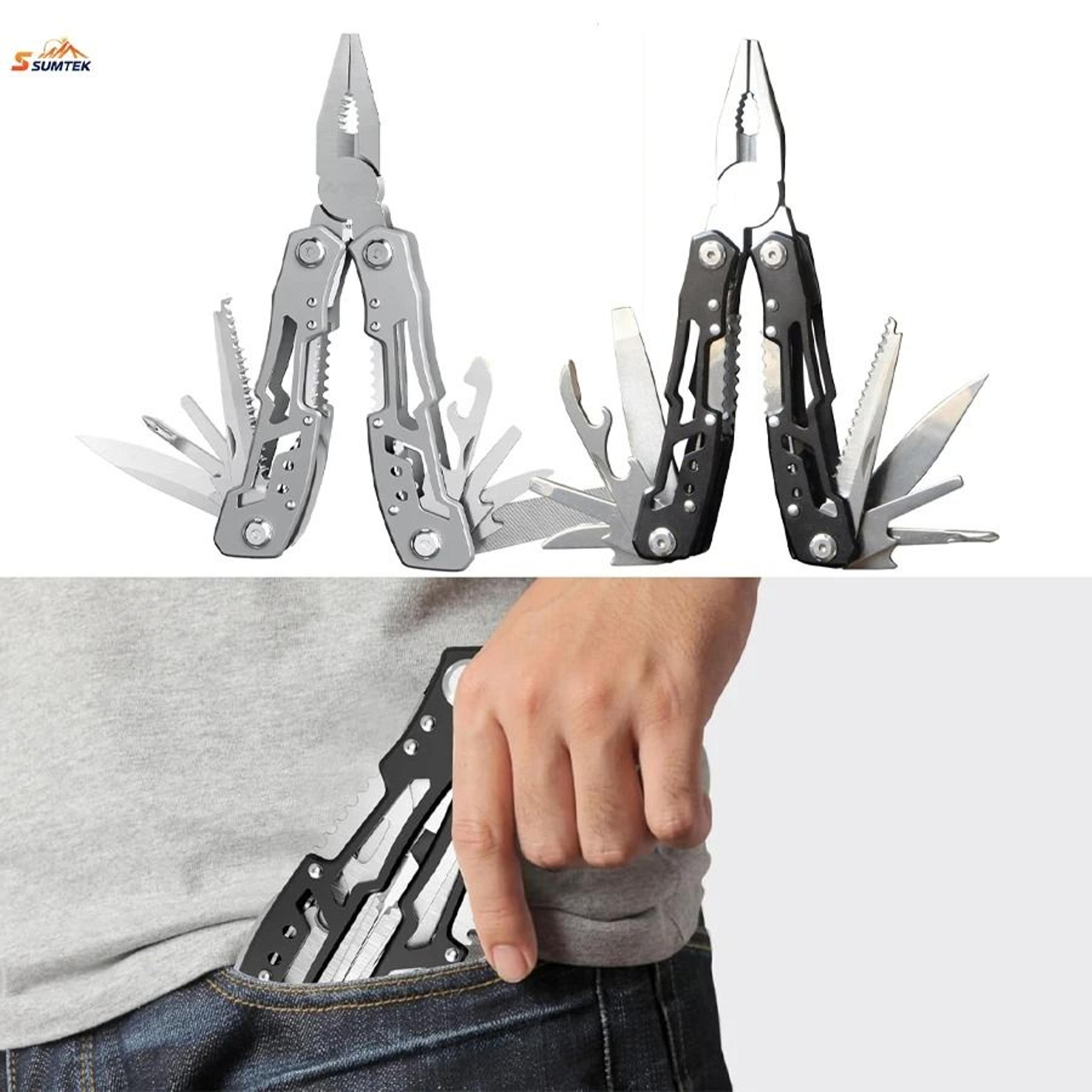portable 14-in-1 stainless steel multifunction survival tool