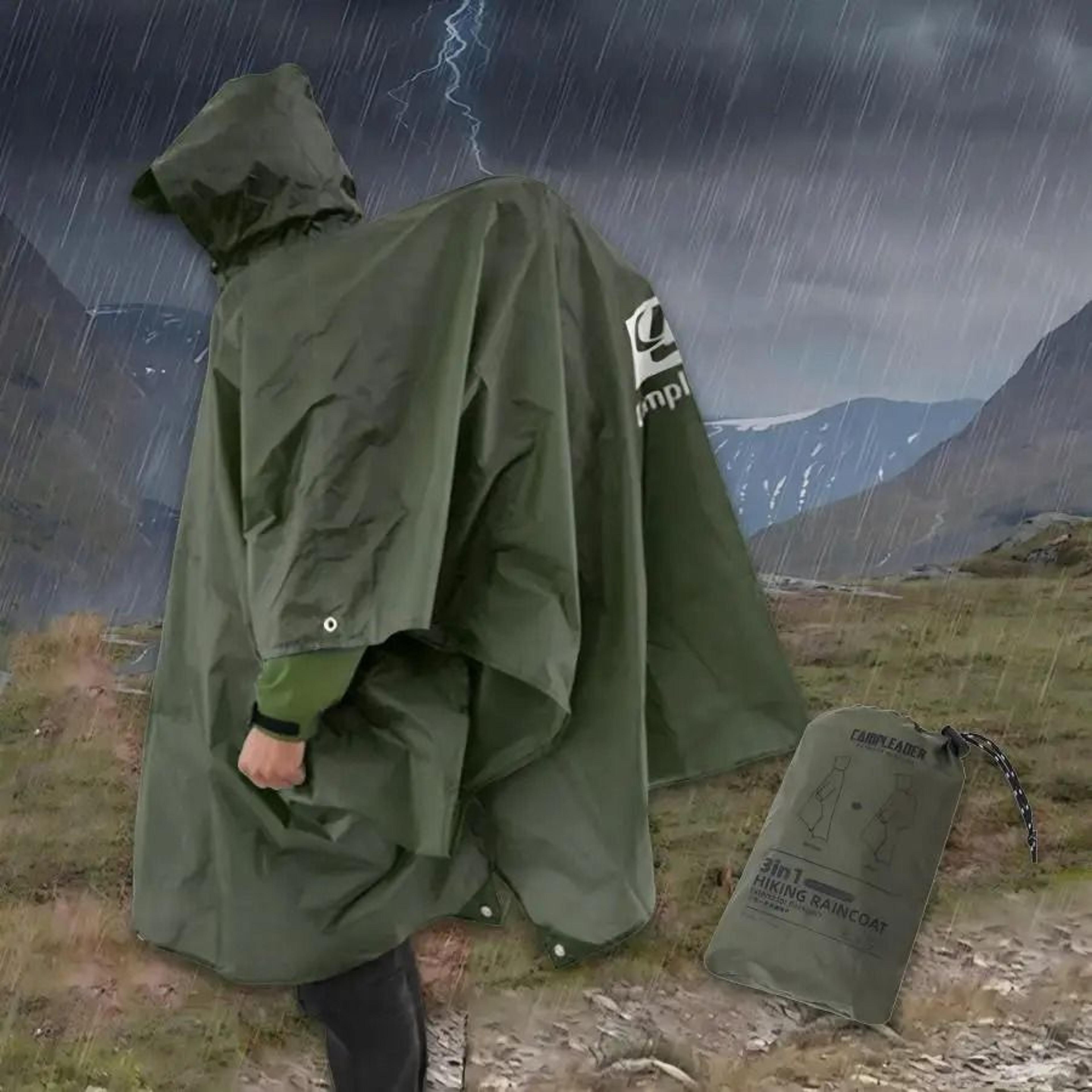 3-in-1 multifunctional outdoor survival raincoat