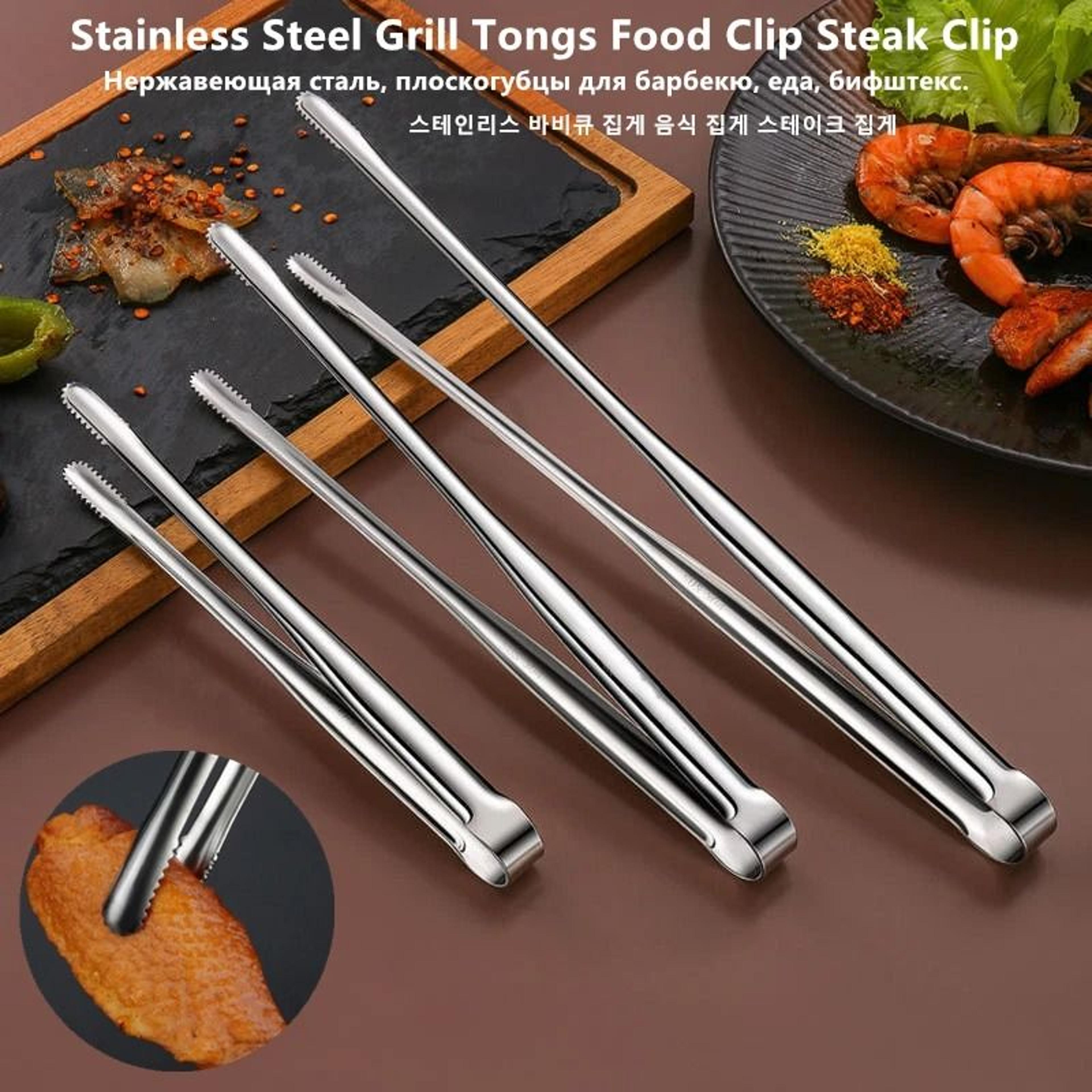 stainless steel grill & bbq food tongs