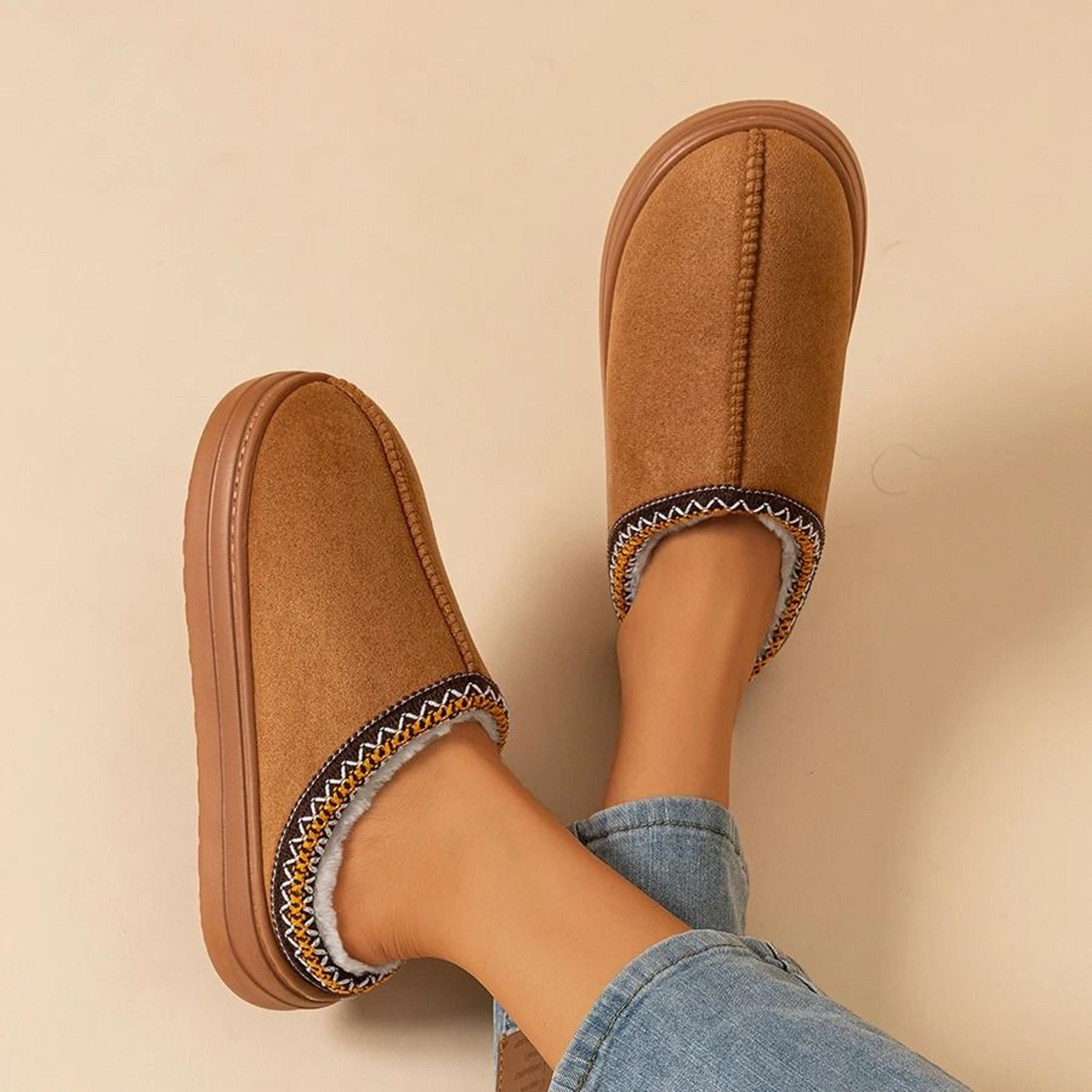 winter fuzzy plush comfort slippers