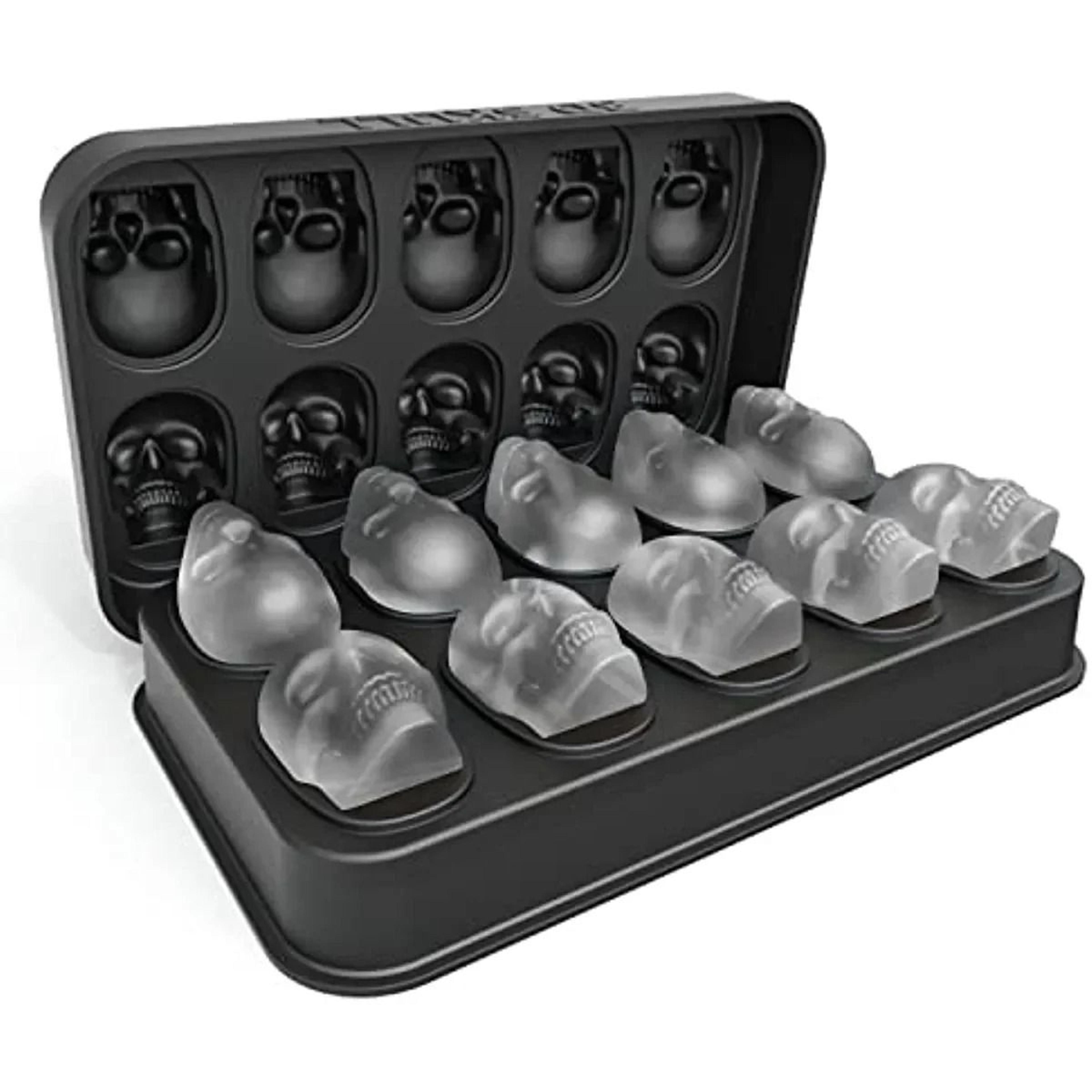 10-cavity 3d skull ice cube mold