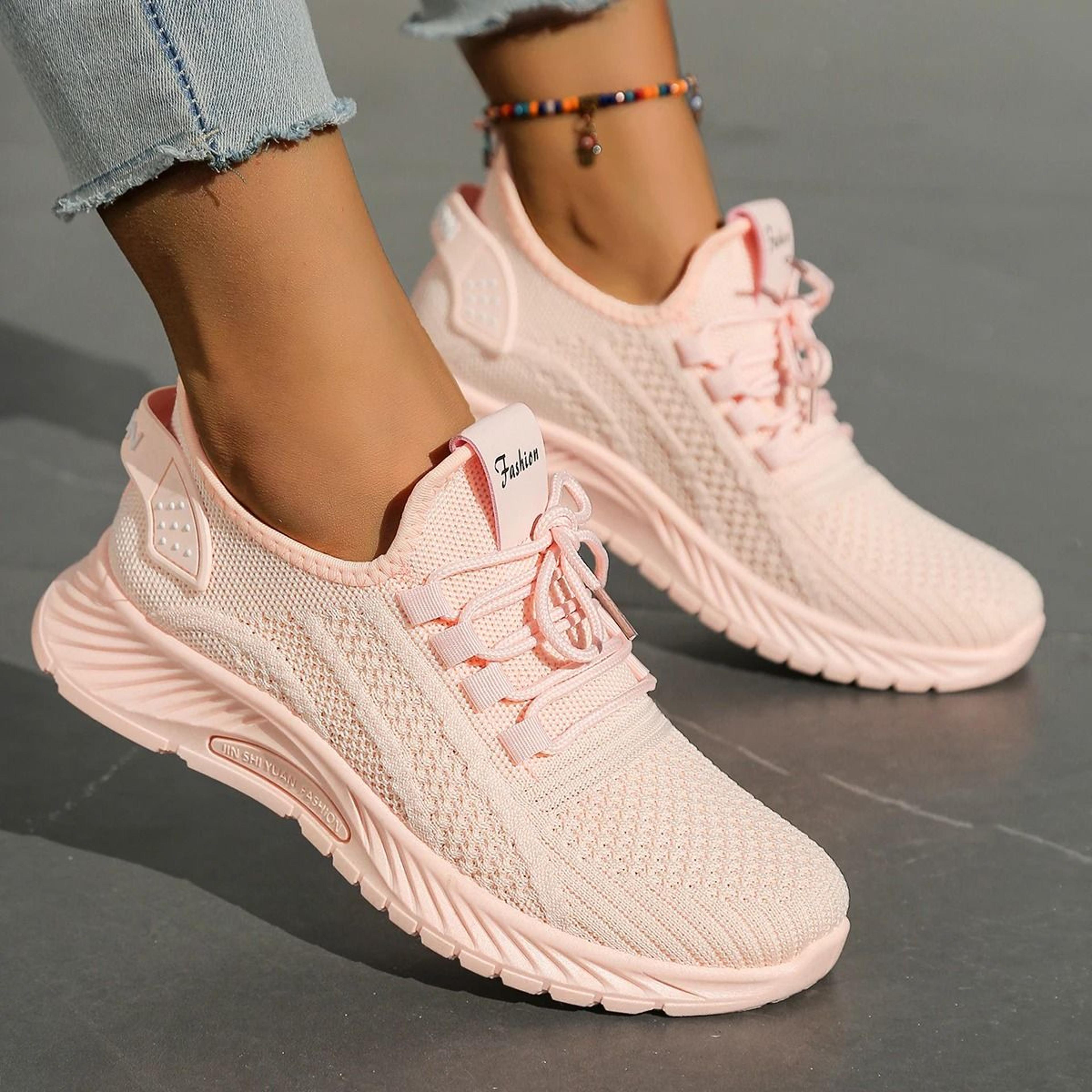 womens fly-woven casual fashion sneakers