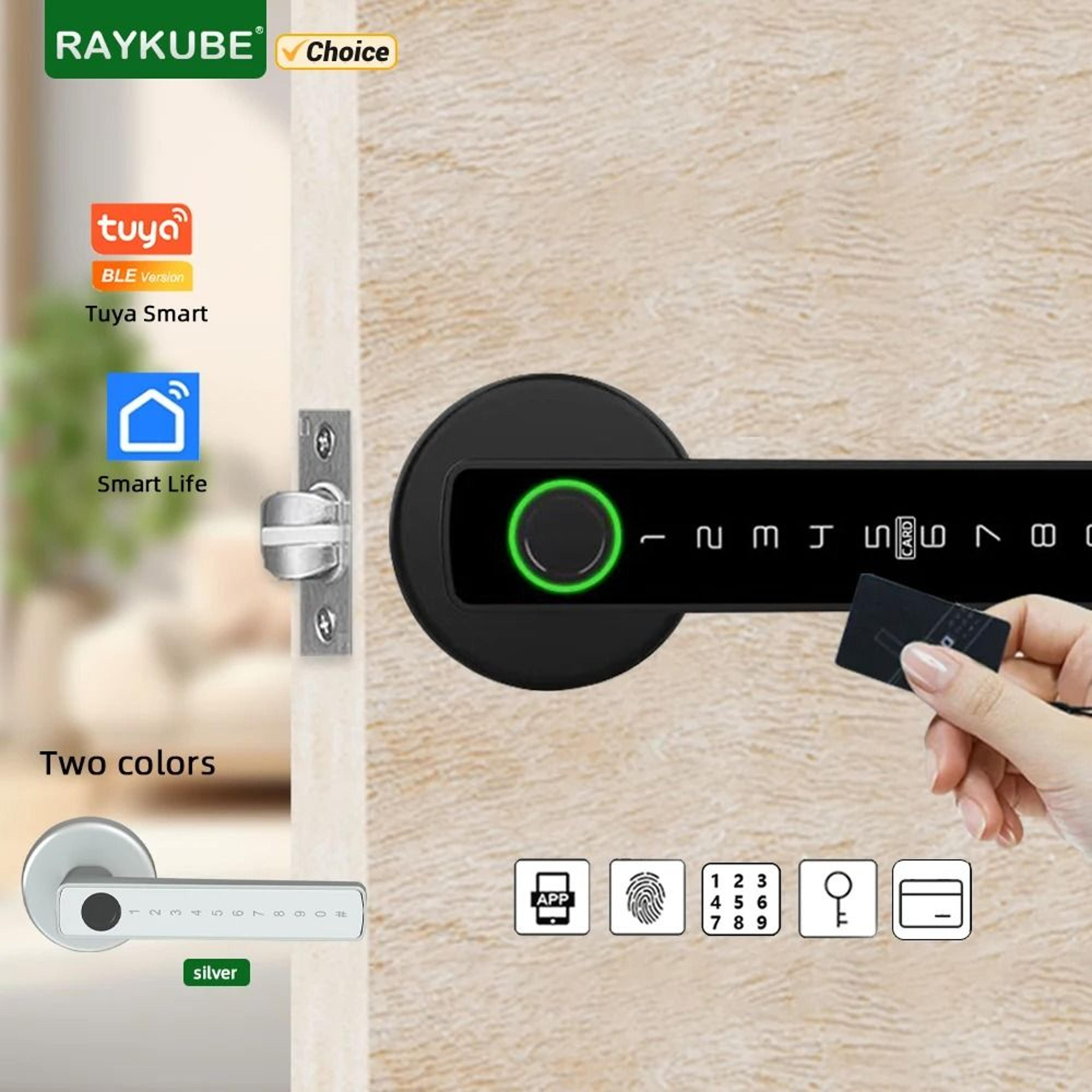 raykube m5 tuya ble smart fingerprint door lock