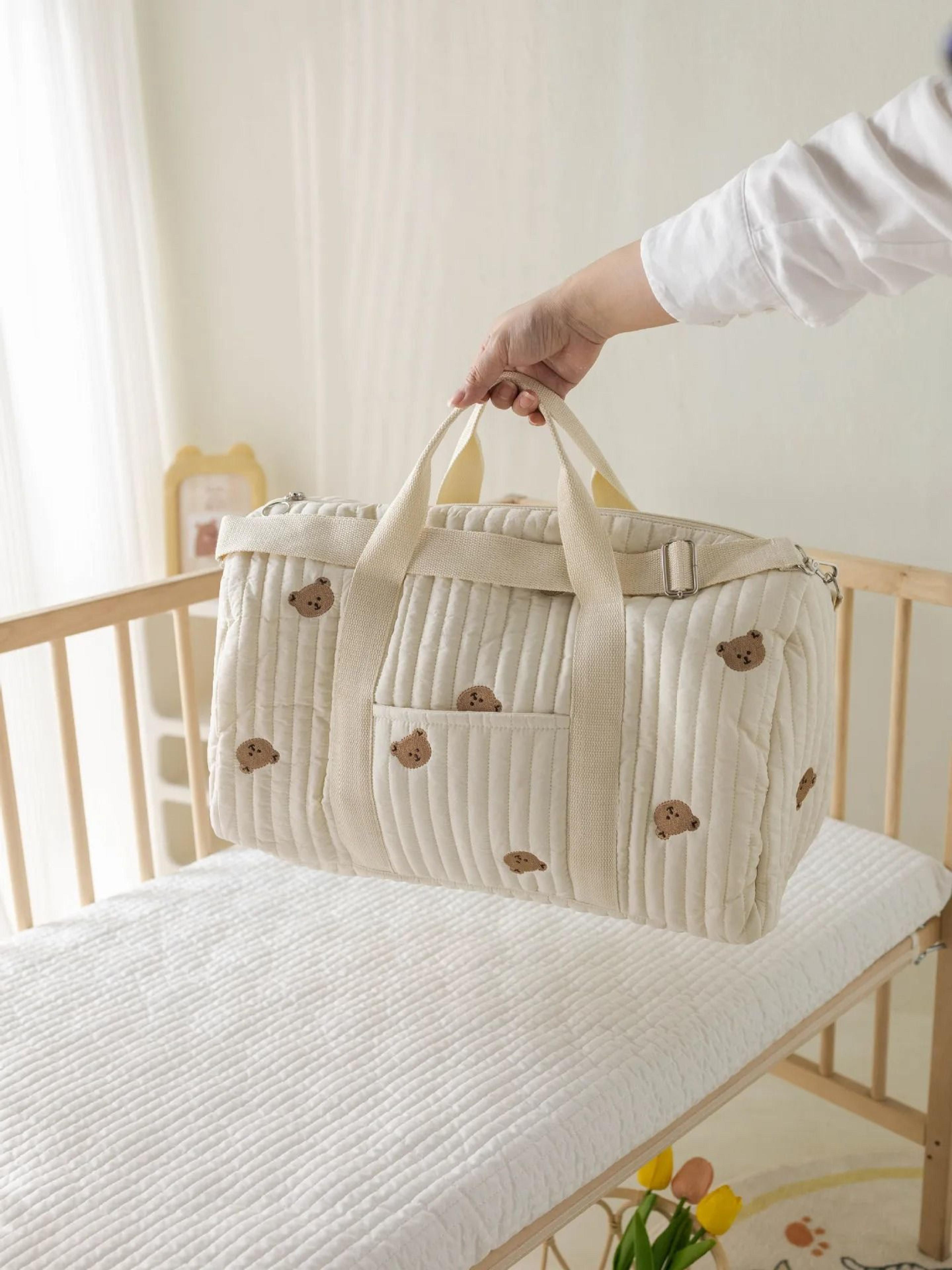 little bear embroidered handheld mommy bag