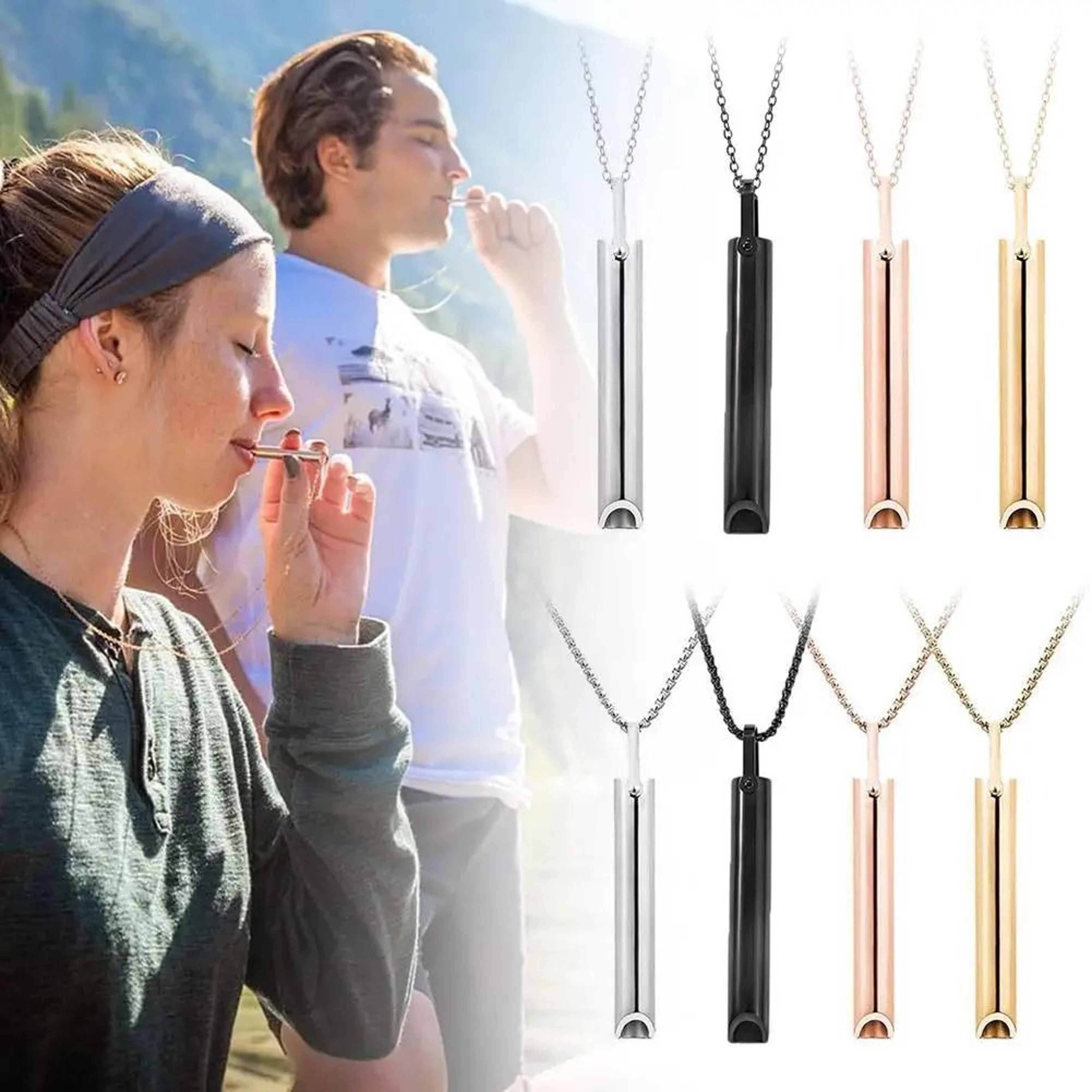 stainless steel mindful breathing necklace