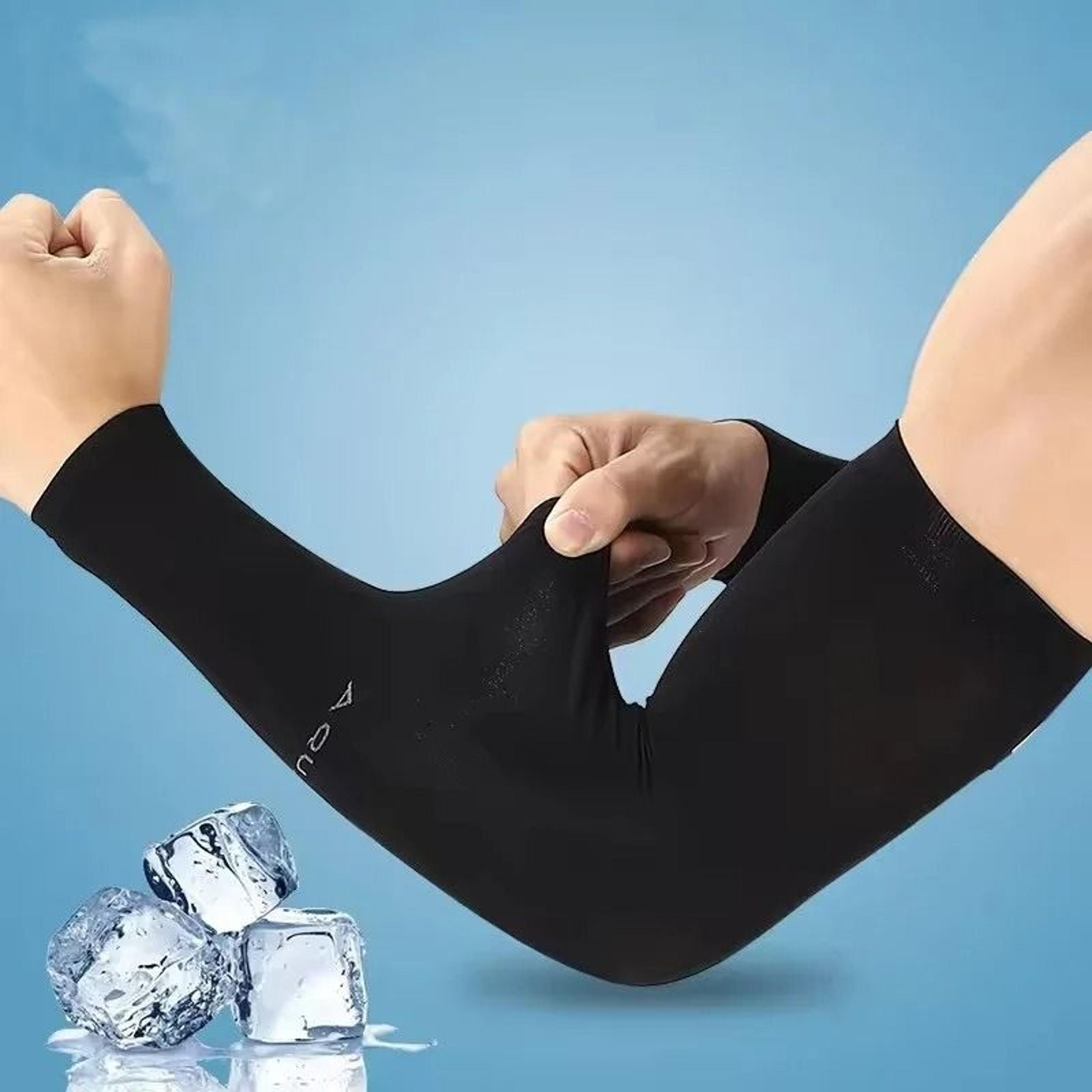 ice silk uv protection cooling sports arm sleeves