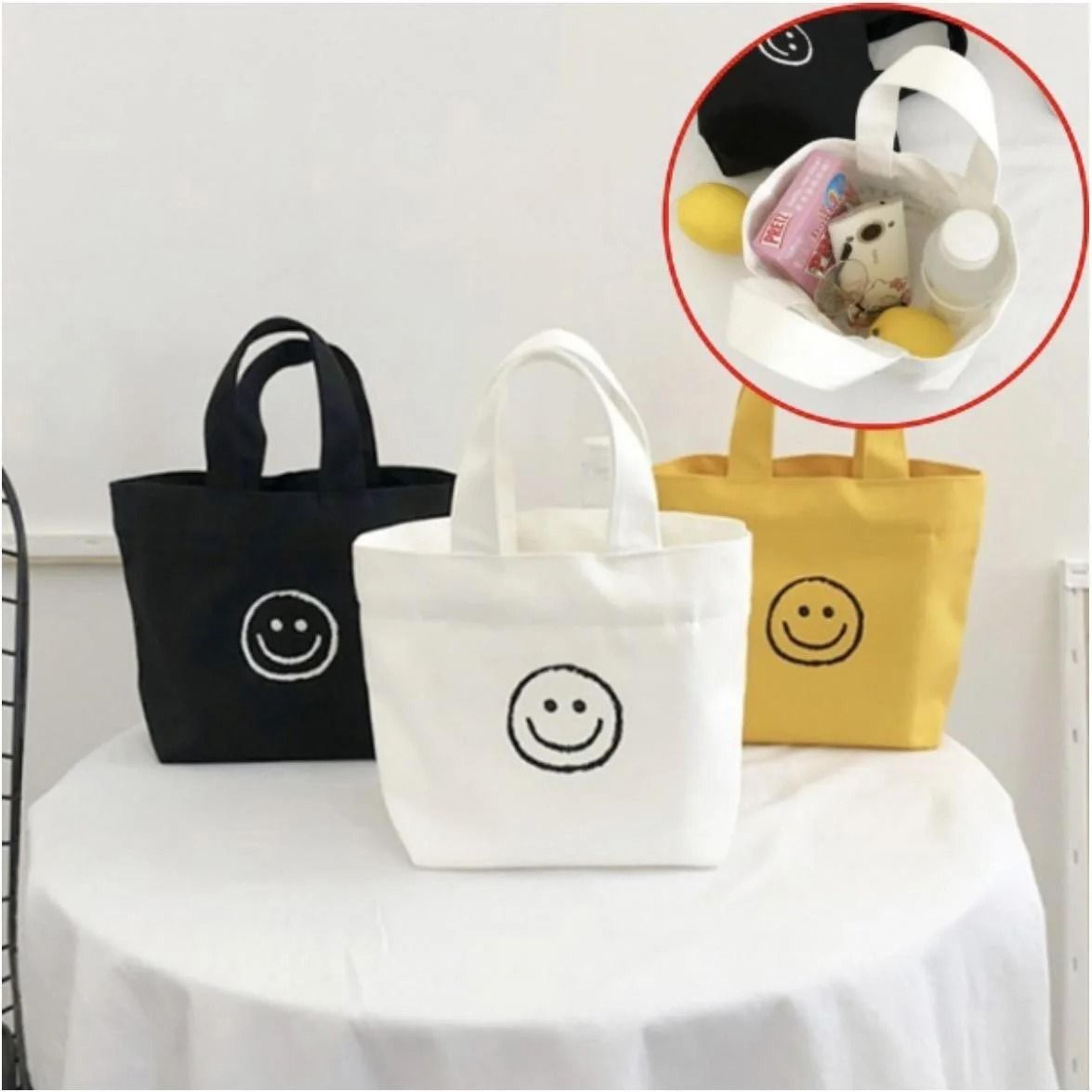 korean style smile face mini shopping bag
