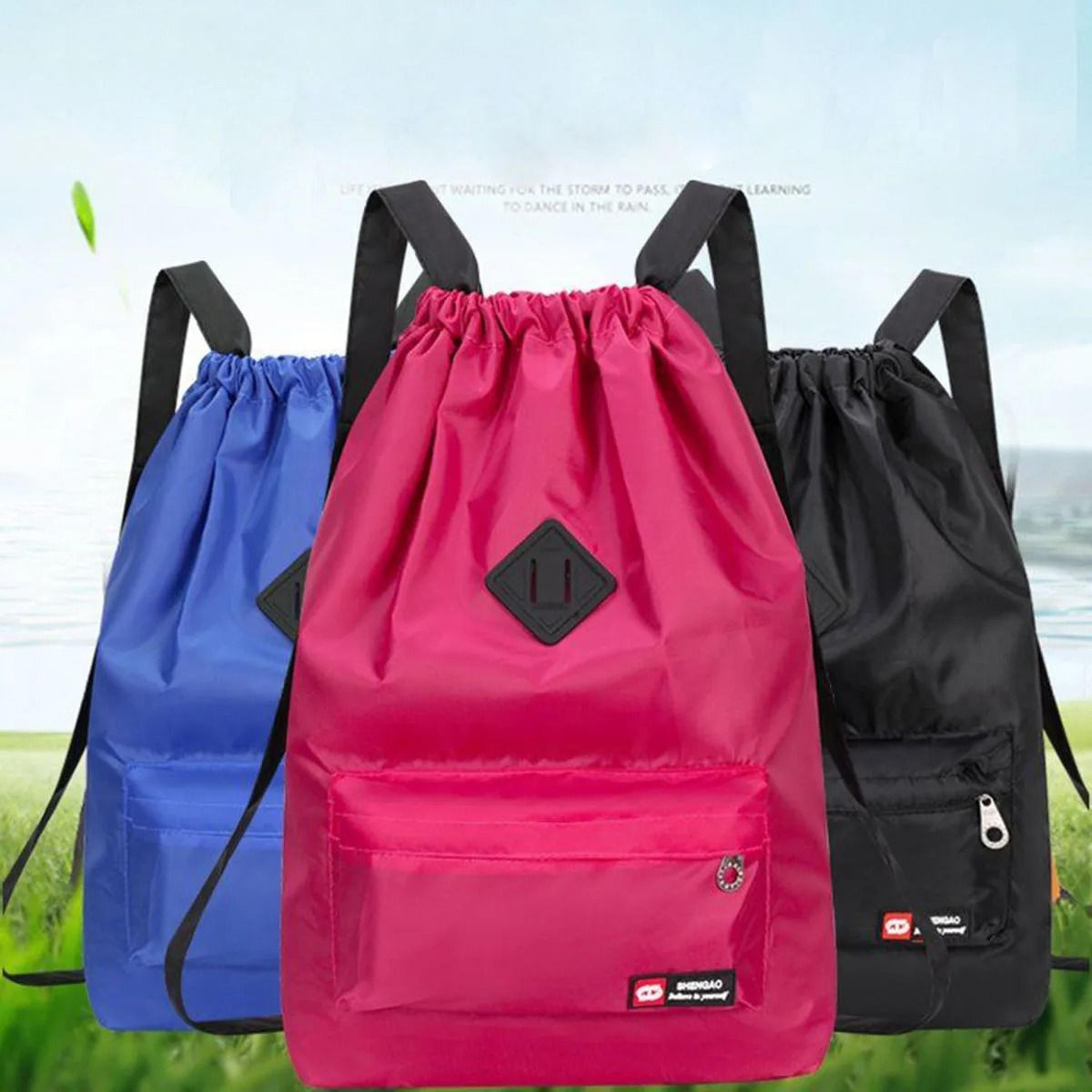 womens lightweight oxford cloth drawstring sports backpack