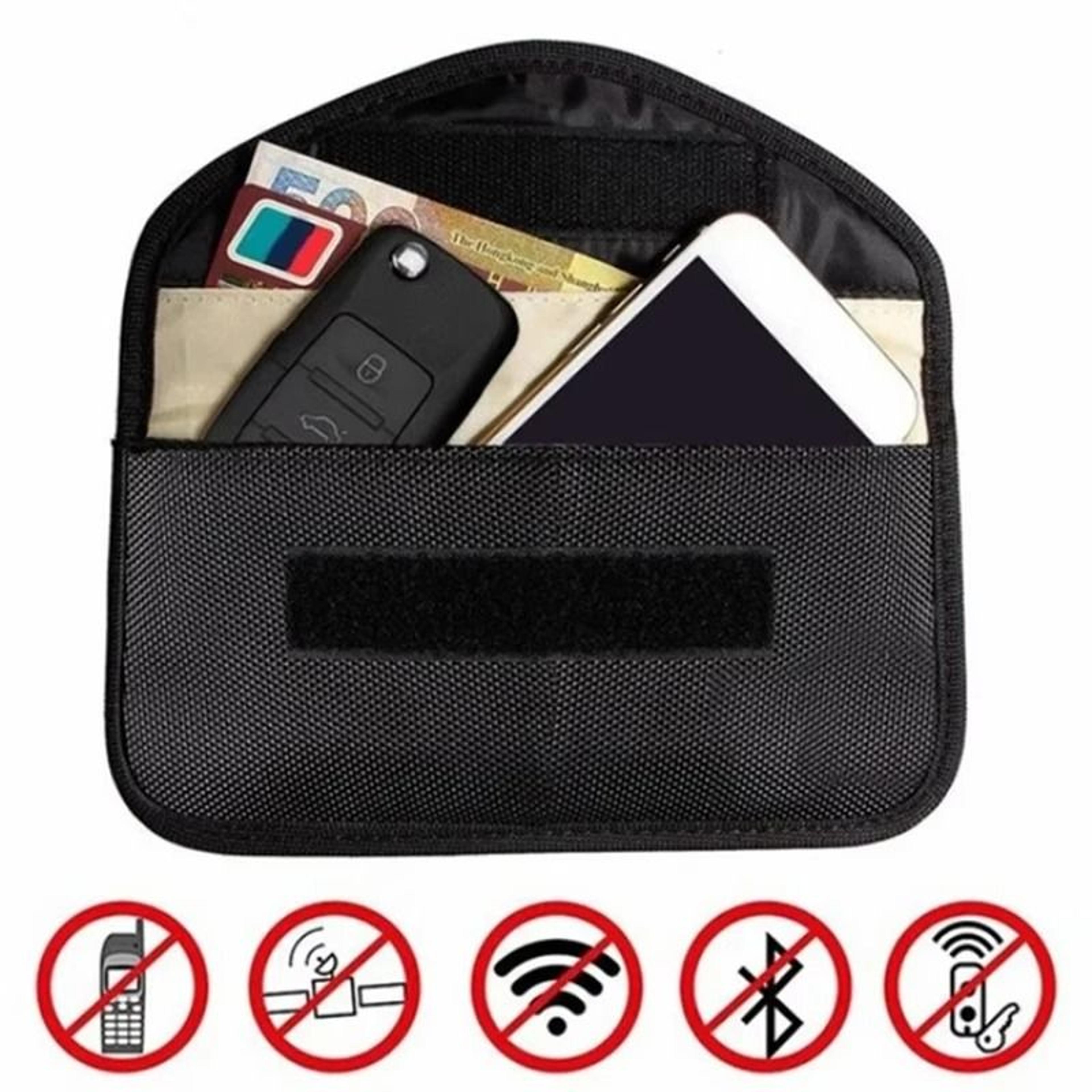 universal faraday rfid signal-blocking key fob pouch
