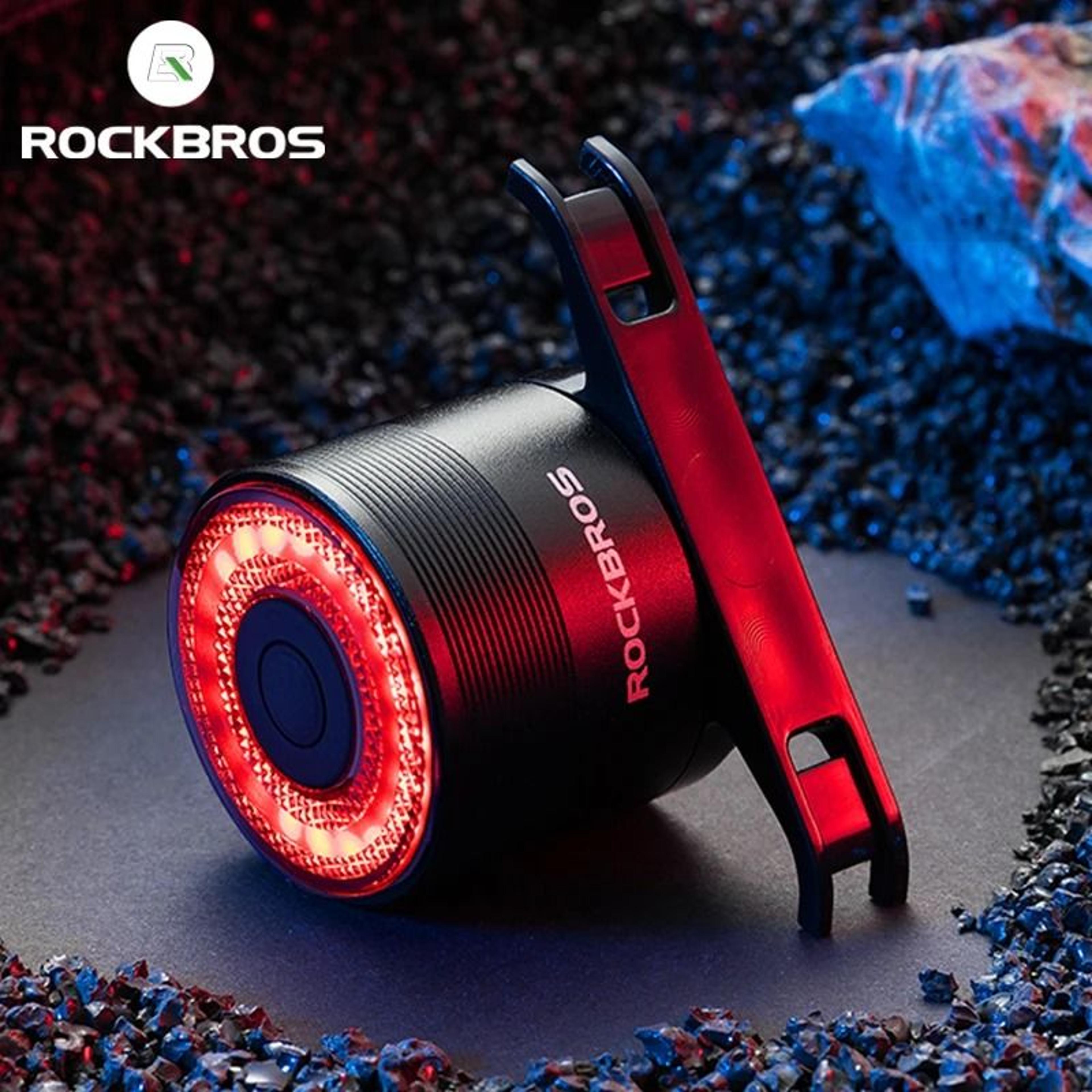 rockbros smart brake bicycle tail light