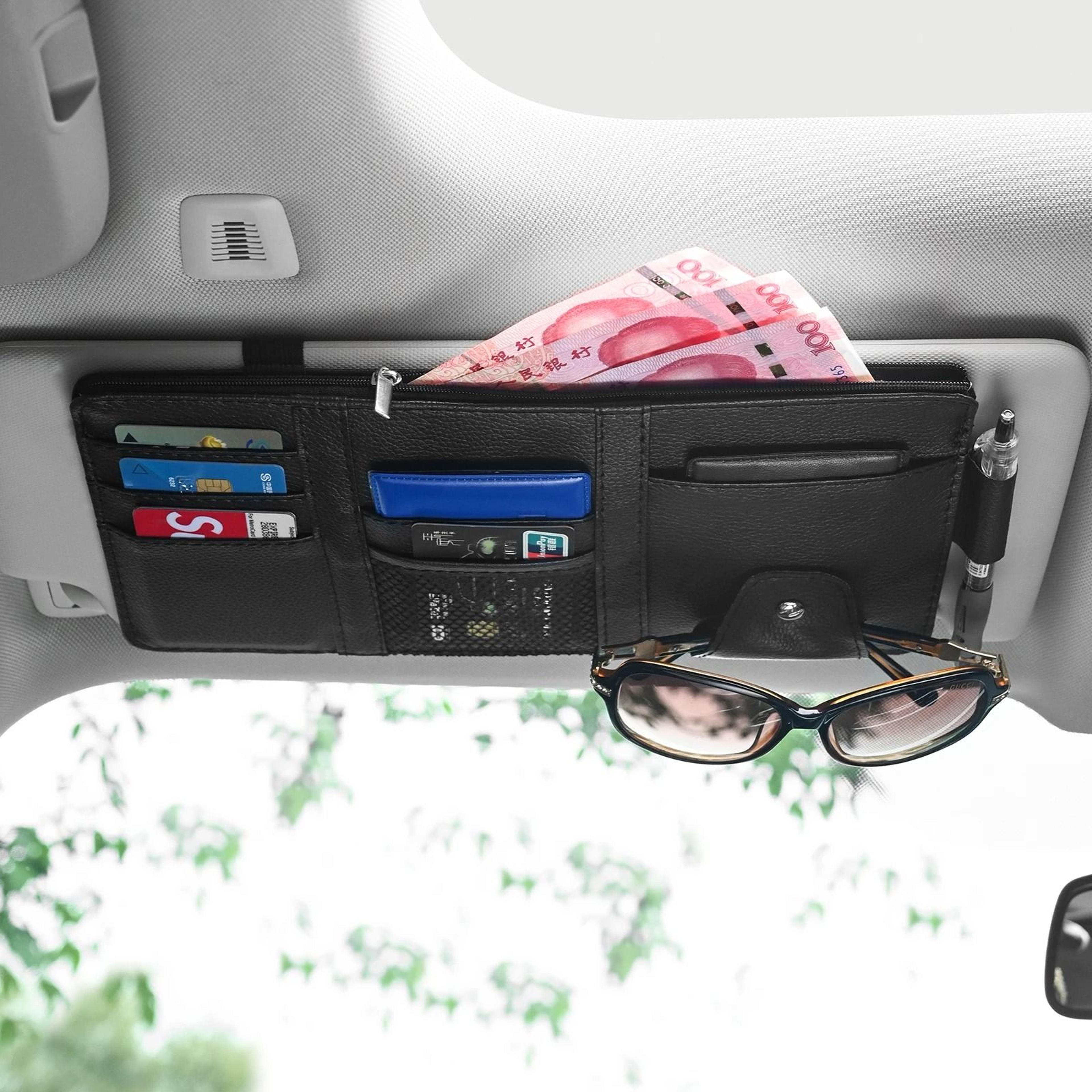car sun visor organizer and sunglasses clip
