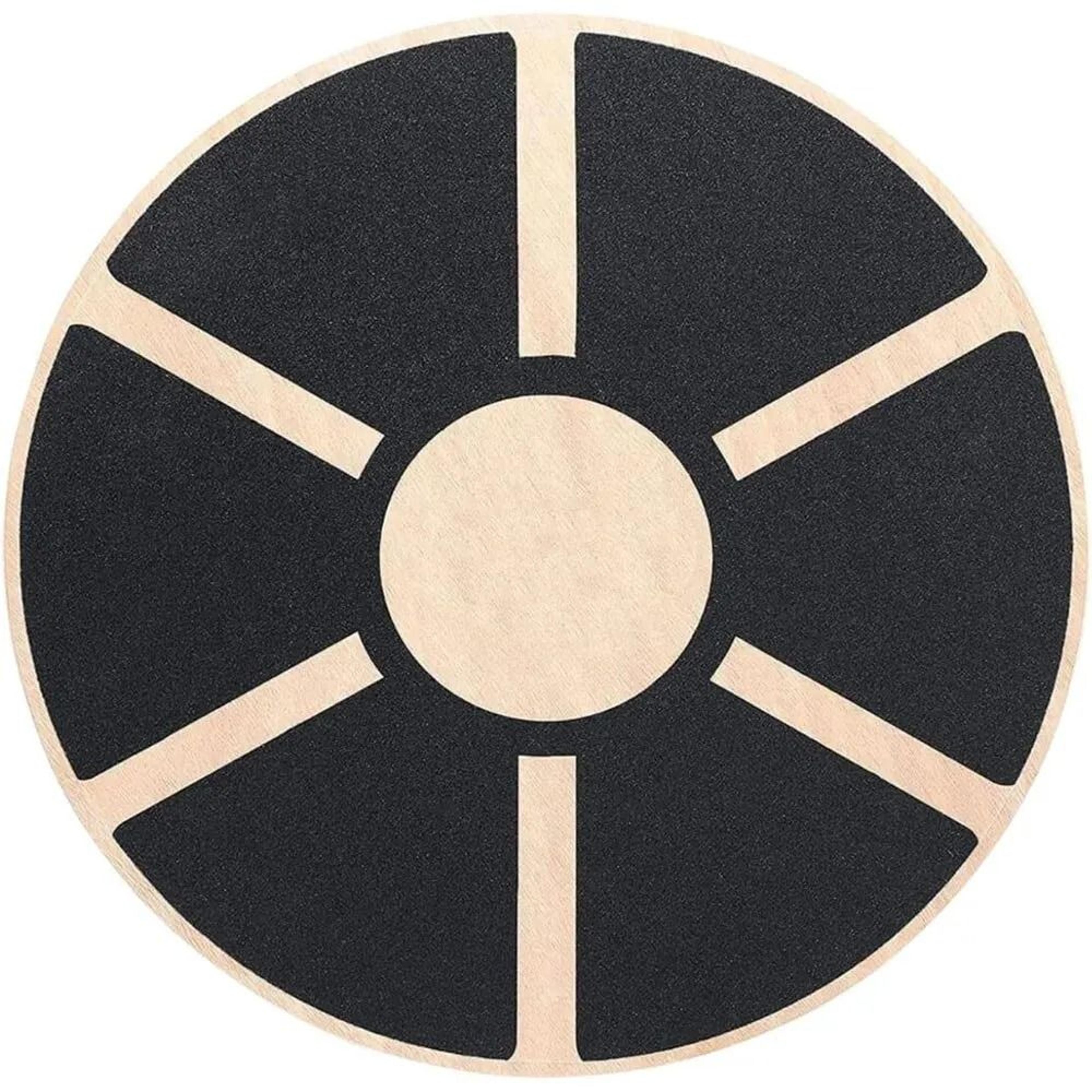wooden wobble balance board with non-slip grip for yoga & fitness