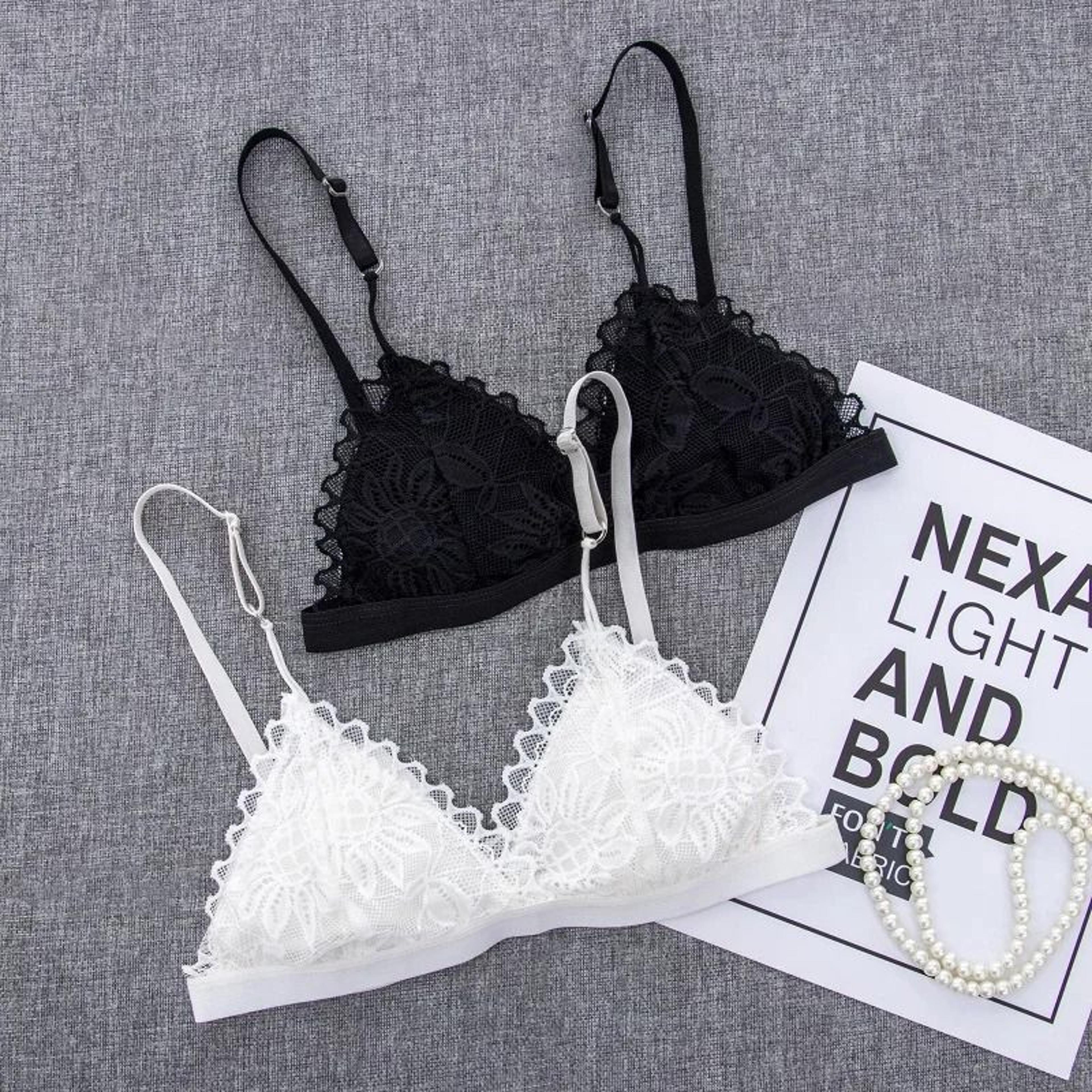 women sexy floral lace wire free unpadded bralette ultra thin brassiere