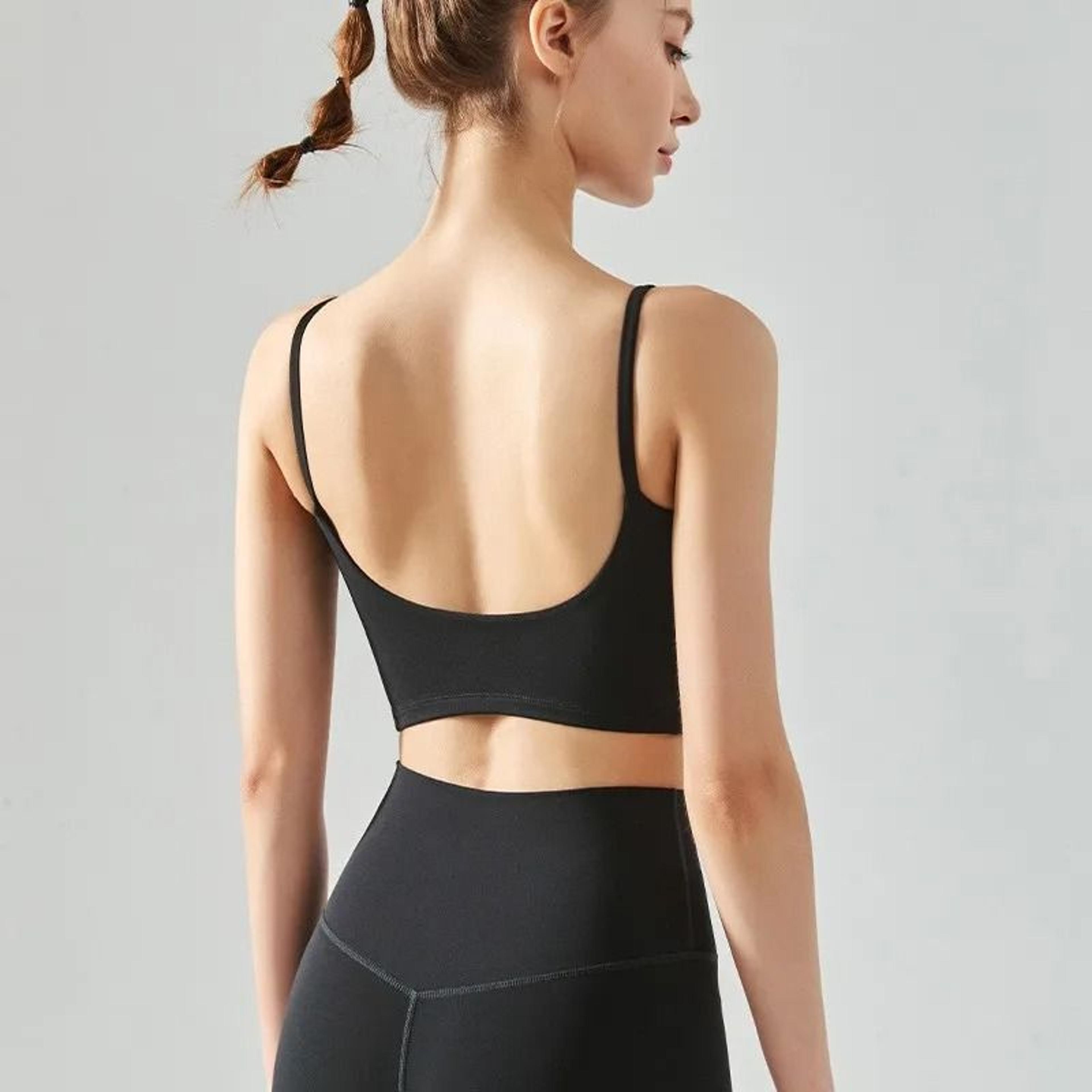 sports bra top for women push up fixed padded fitness vest