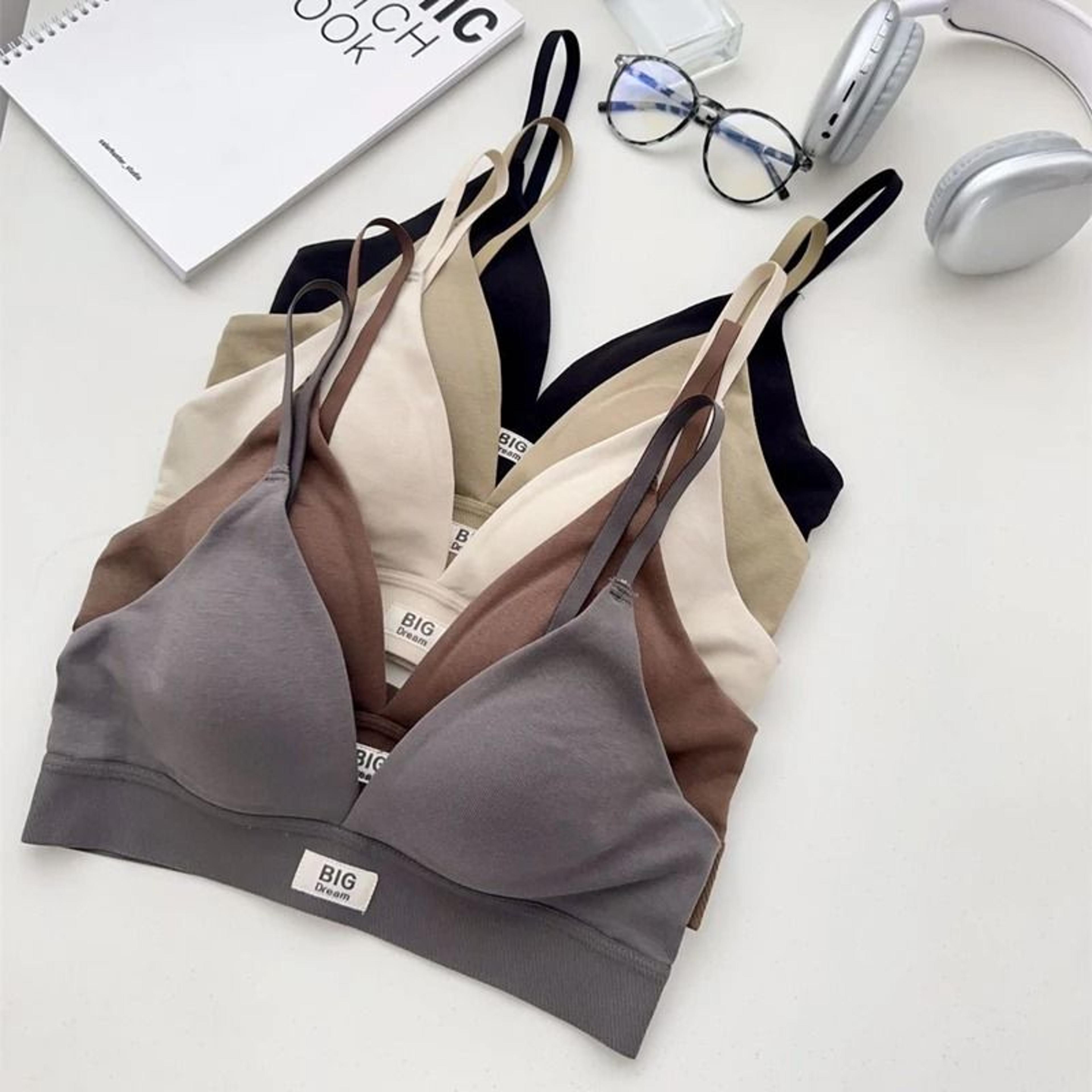 sexy beautiful back french triangle cup wire-free bra for small and flat chest