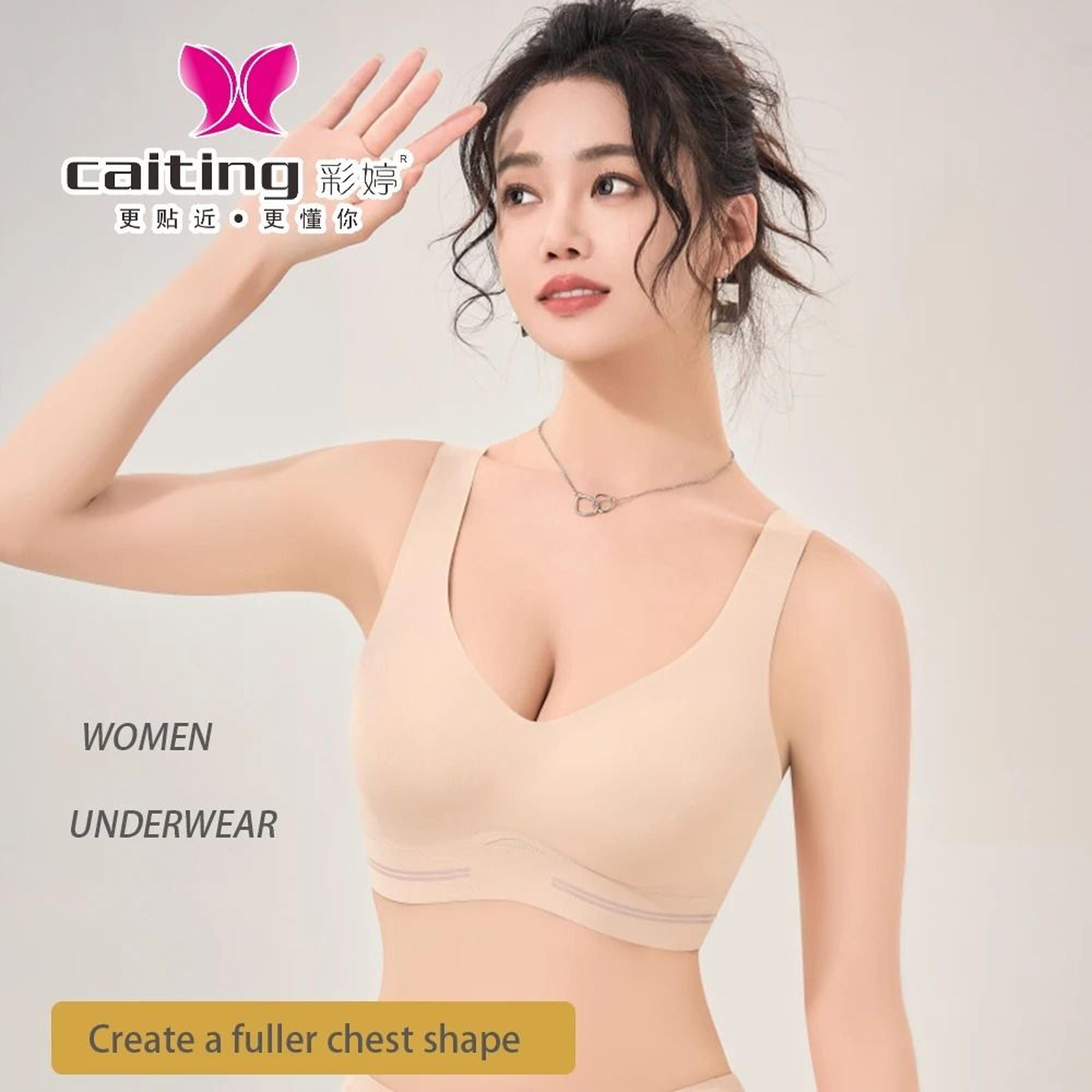 caiting seamless bra women comfort lingerie wireless push-up vest