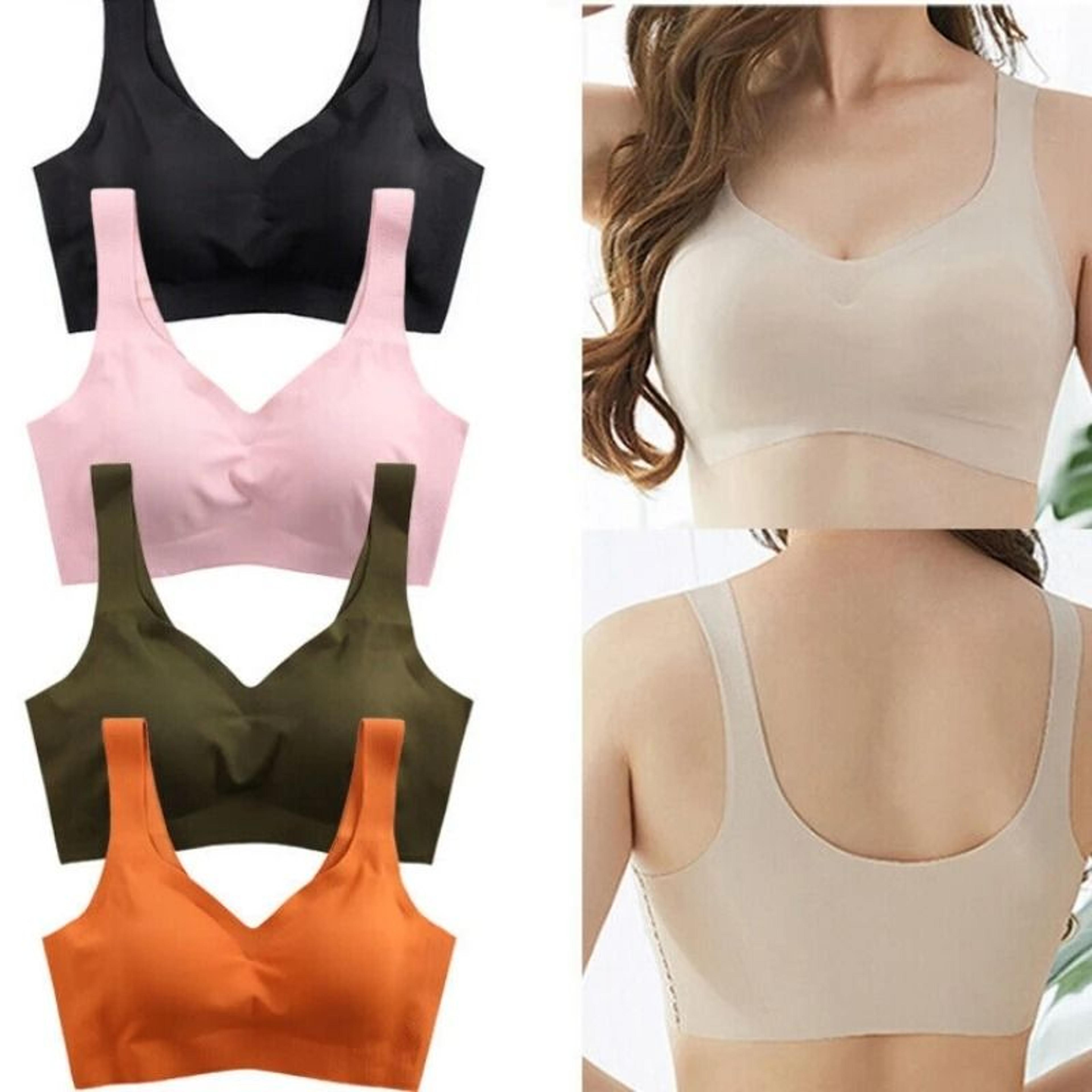 2024 women seamless ice silk bra removable pad yoga vest