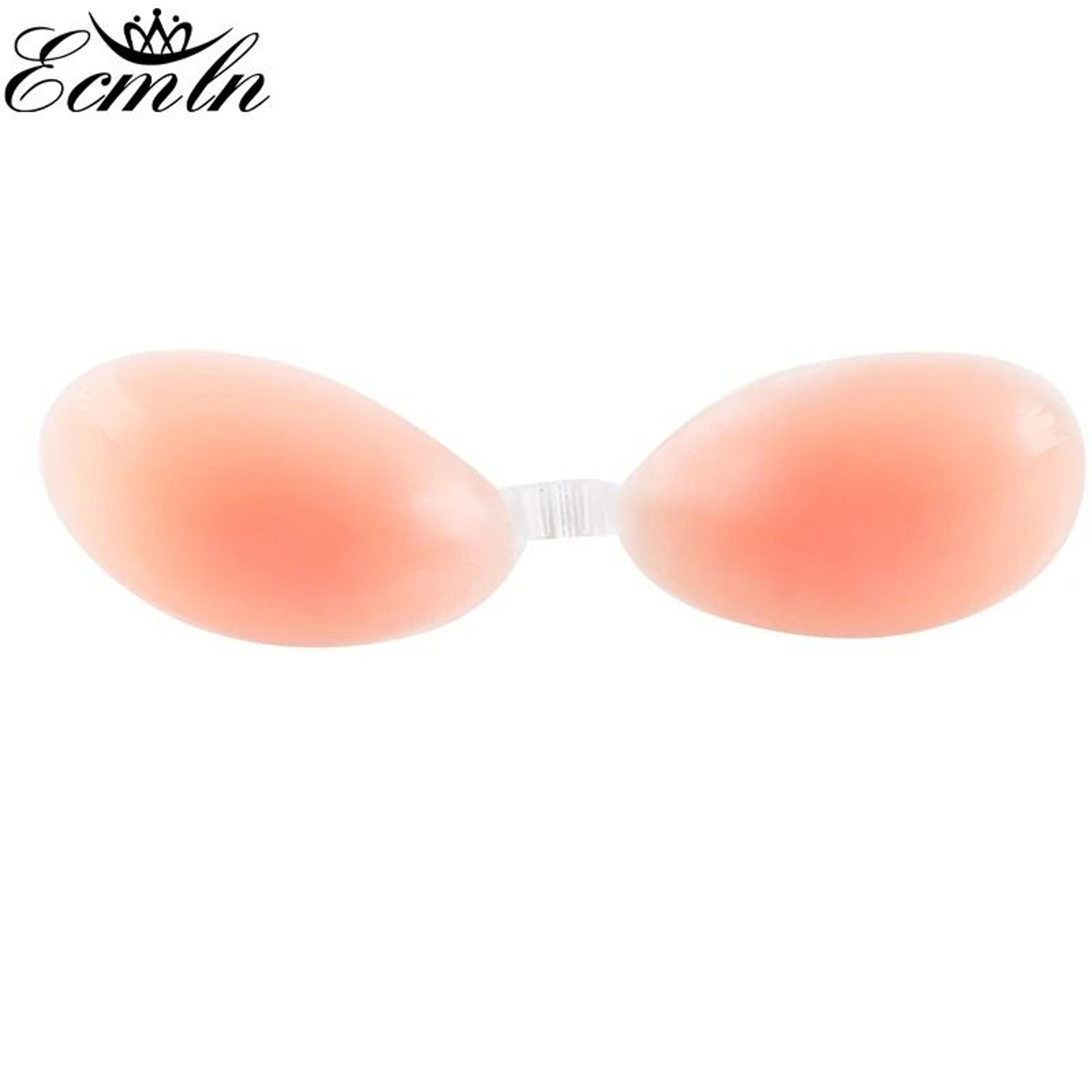 ecmln silicone invisible push up bra | sexy strapless & backless enhancer