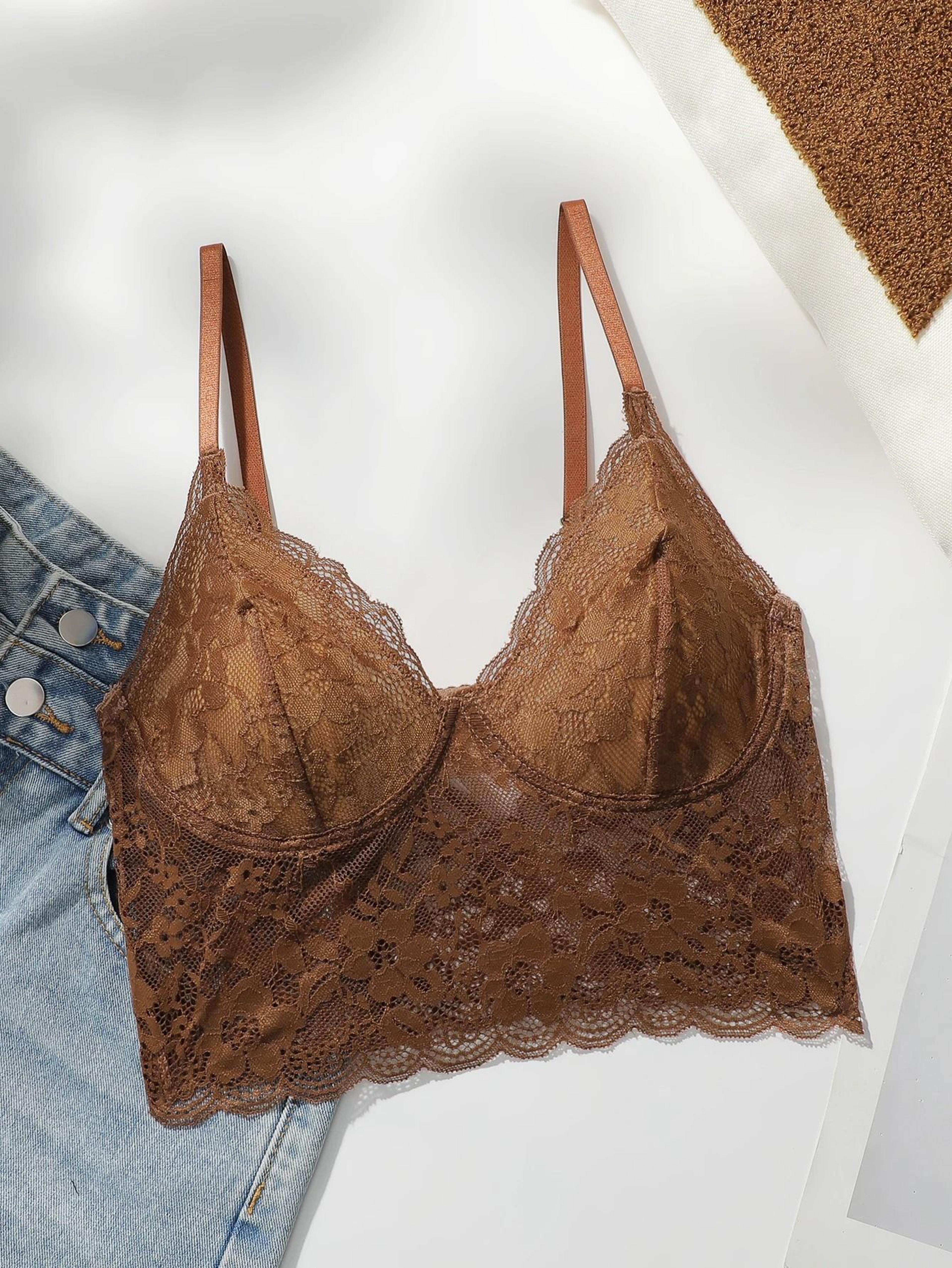 women's sexy embroidered lace bra | wireless push-up & breathable support