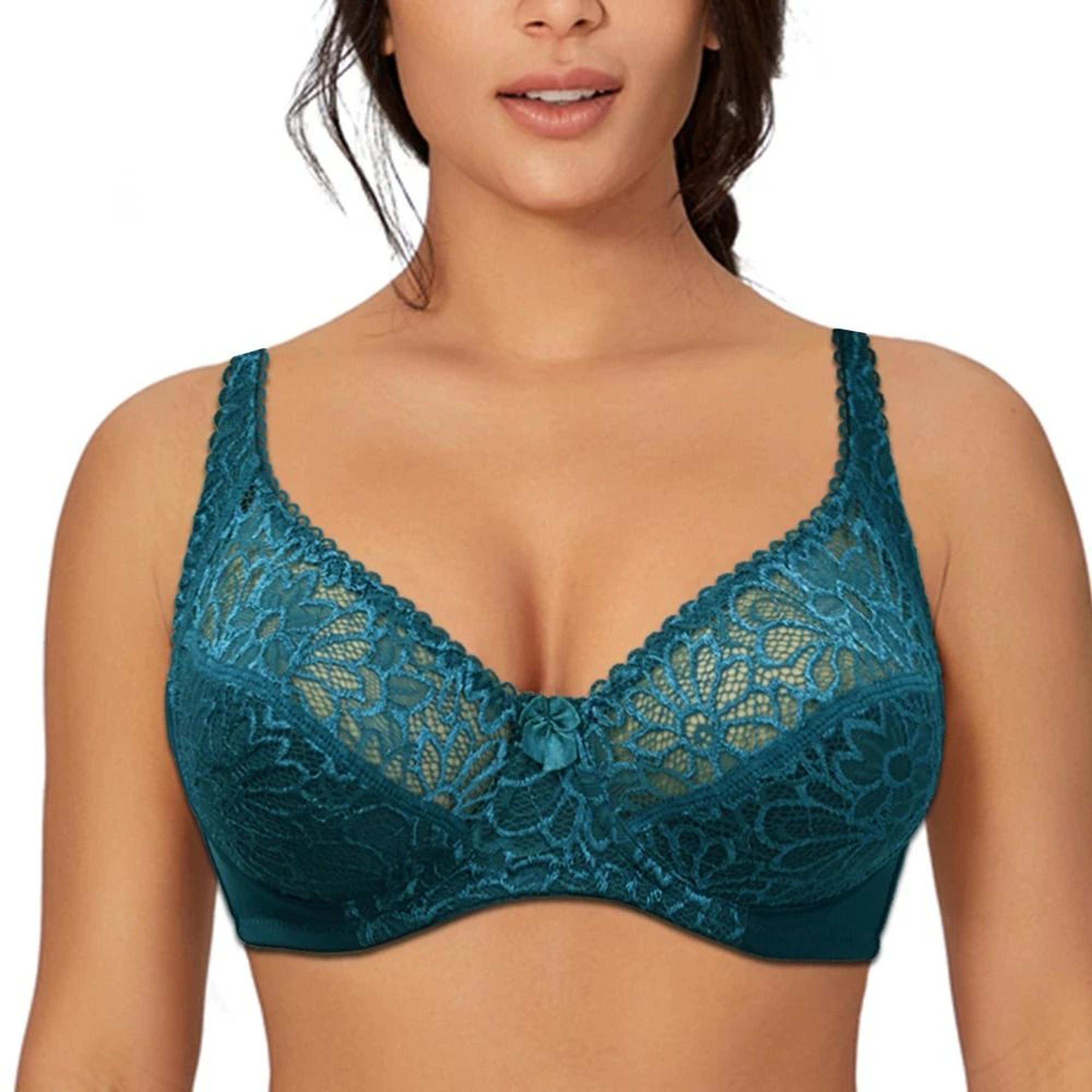 womens ultra-thin perspective deep v lace sheer plus size bra