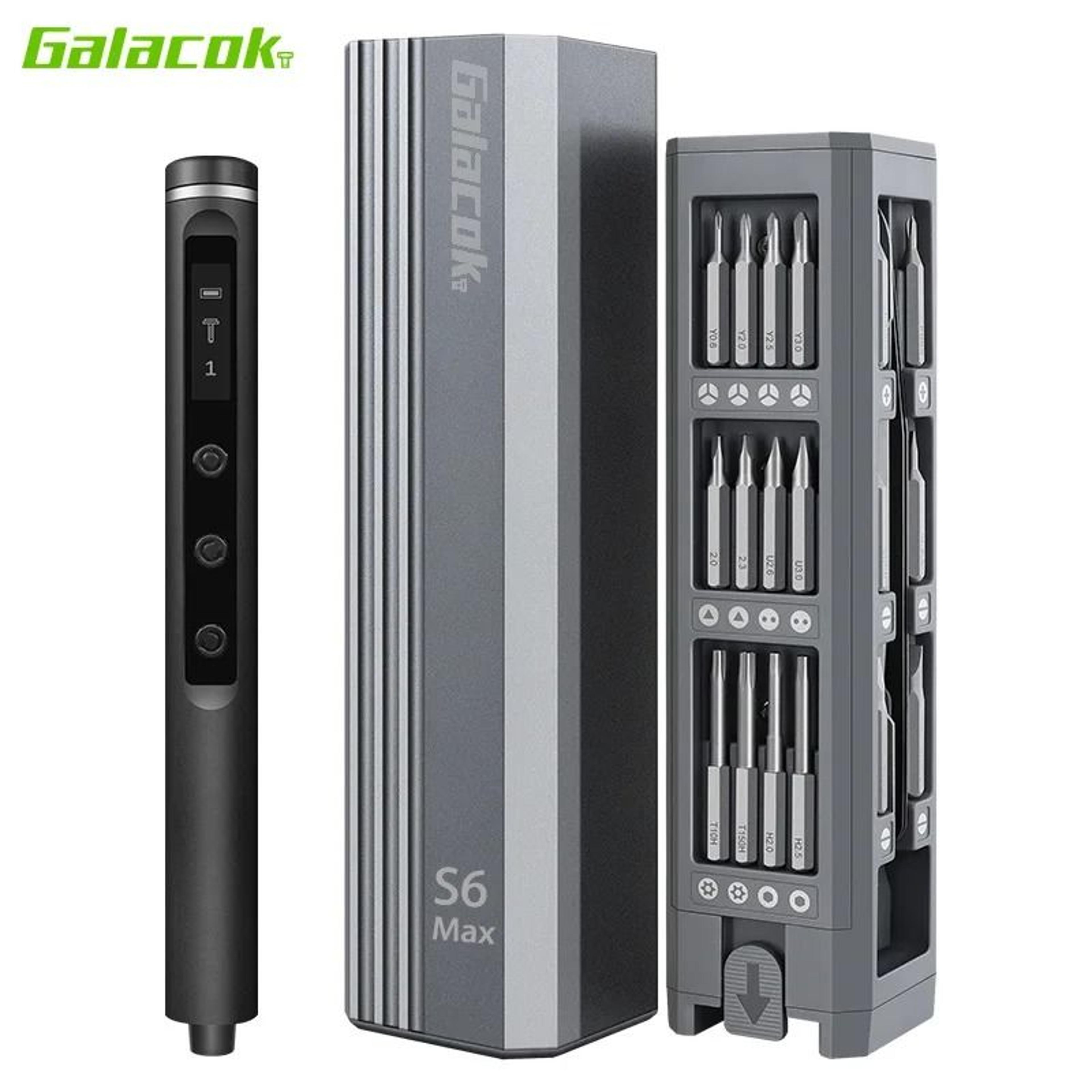 glacok s6 max 5-speed torque precision electric screwdriver set diy 3.7v rechargeable