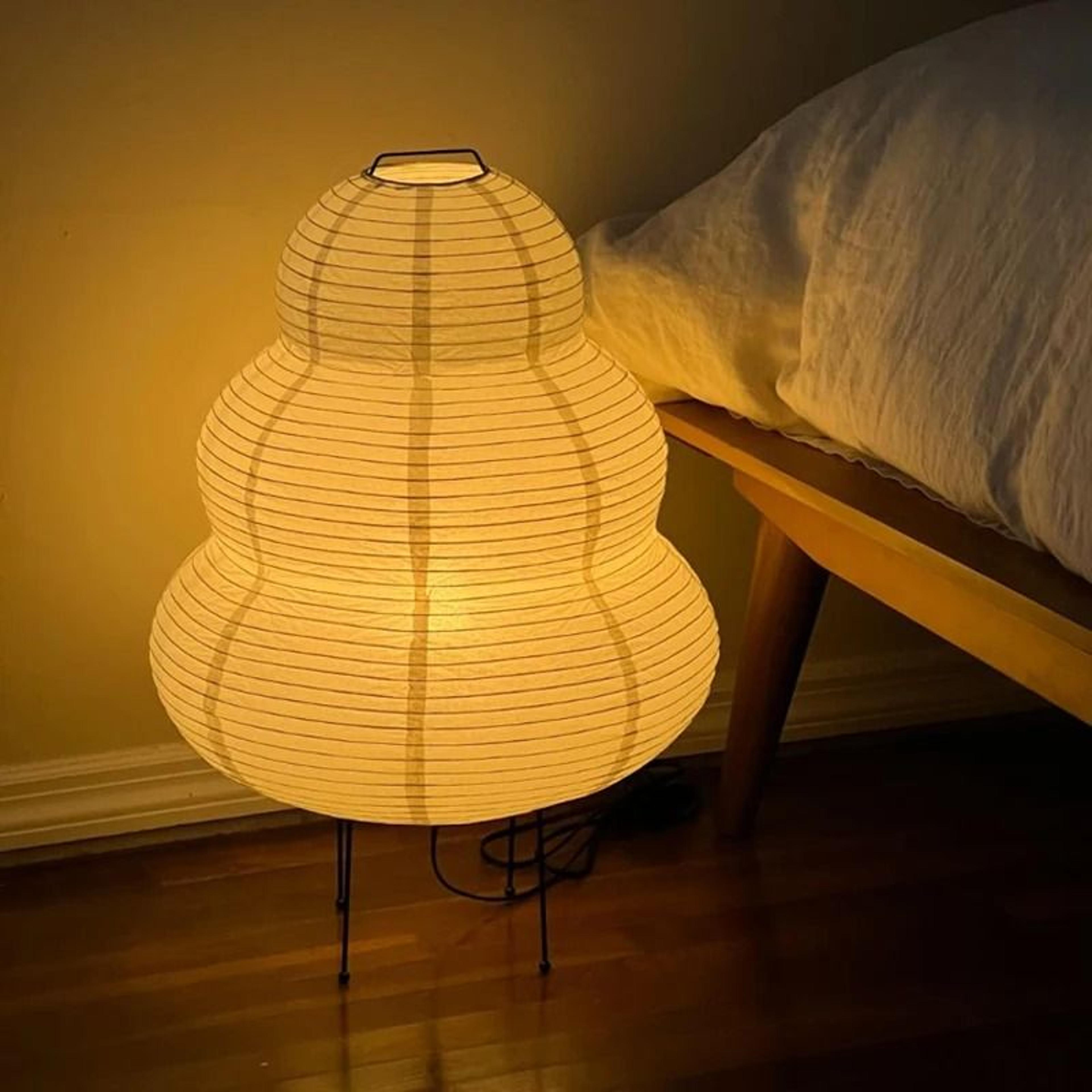 japanese style led rice paper desk lamp – tricolor dimming art decor