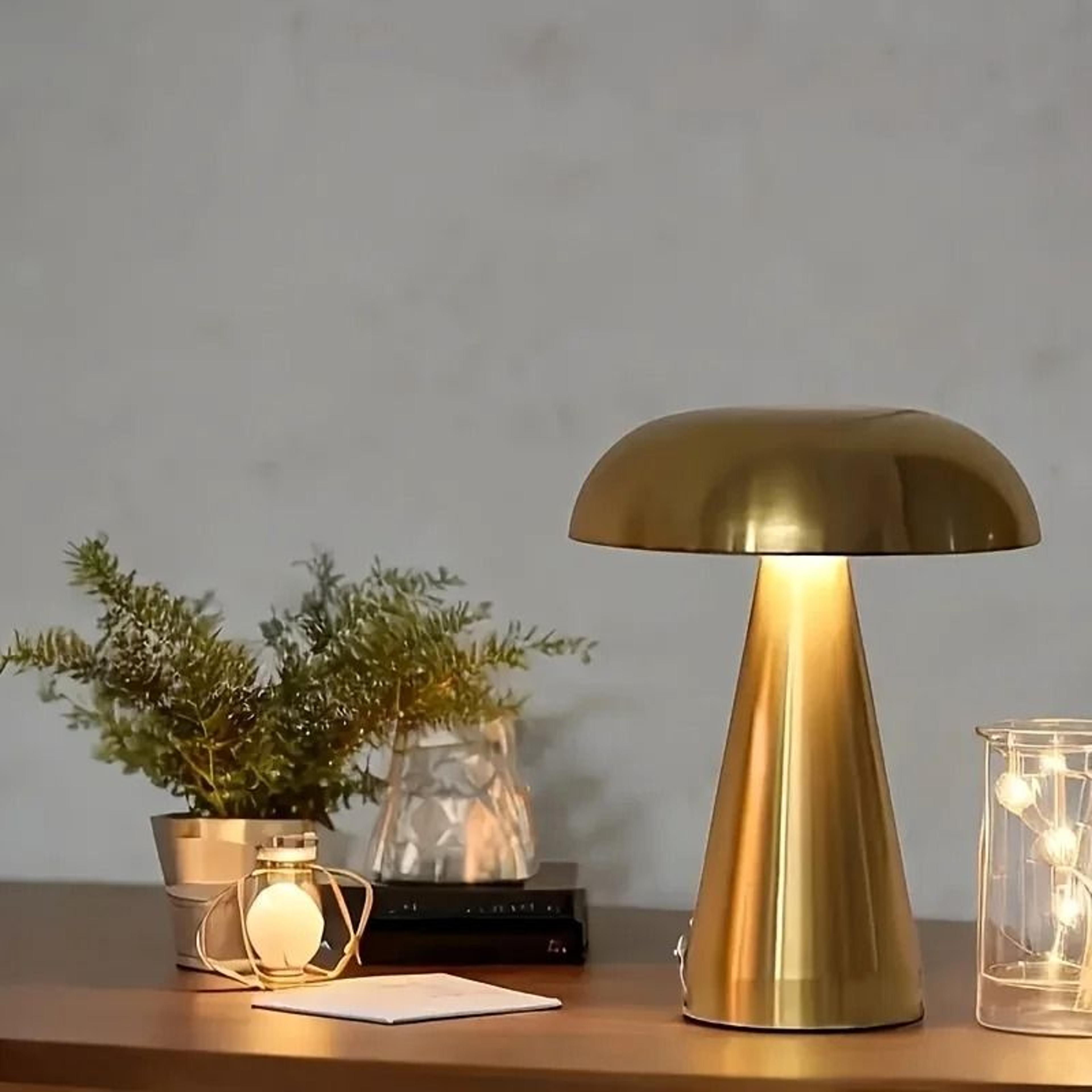 retro mushroom led table lamp – rechargeable touch sensor bedside light