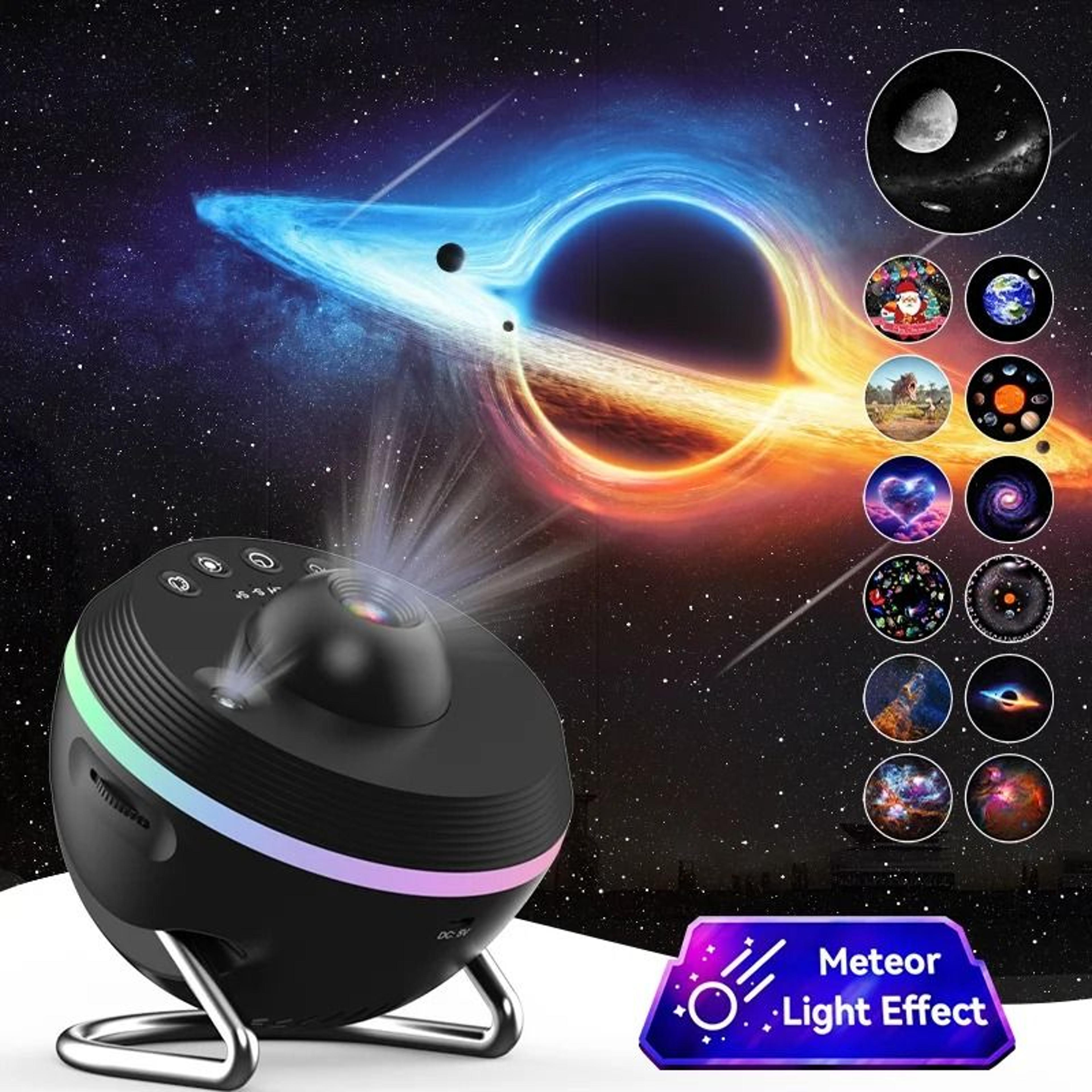 12-in-1 galaxy star projector – ultra clear planetarium night light with meteor effect