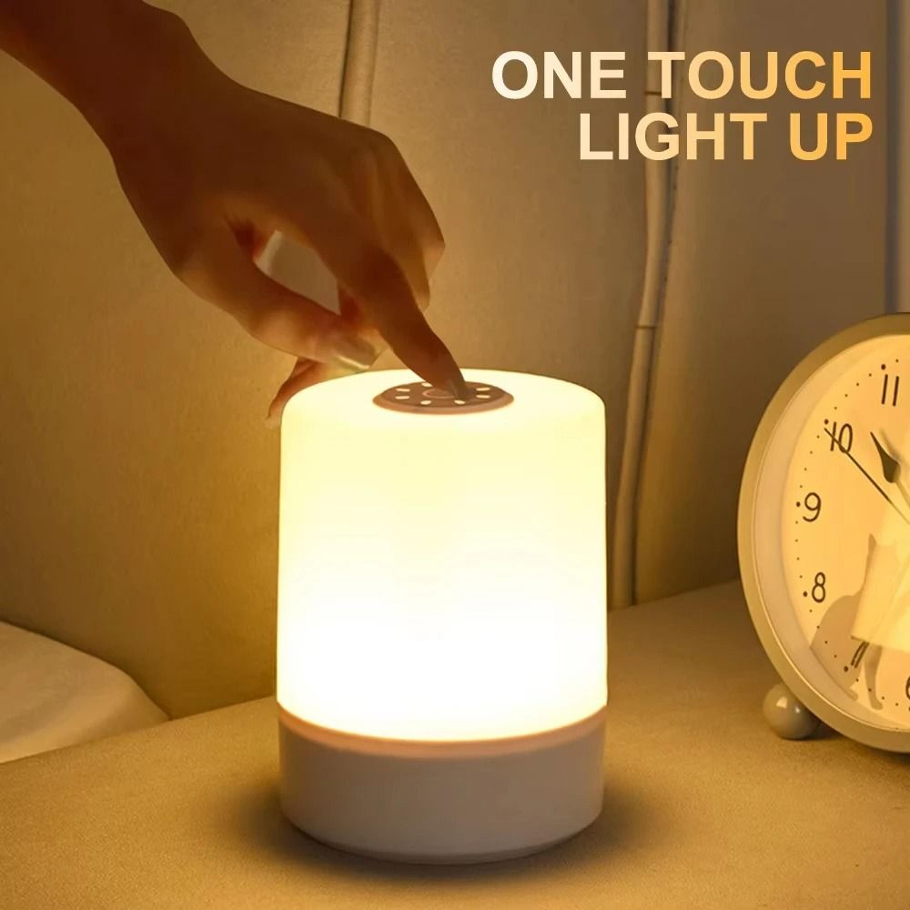 touch bedside night lamp – 3-mode dimmable usb charging ambient light for kids