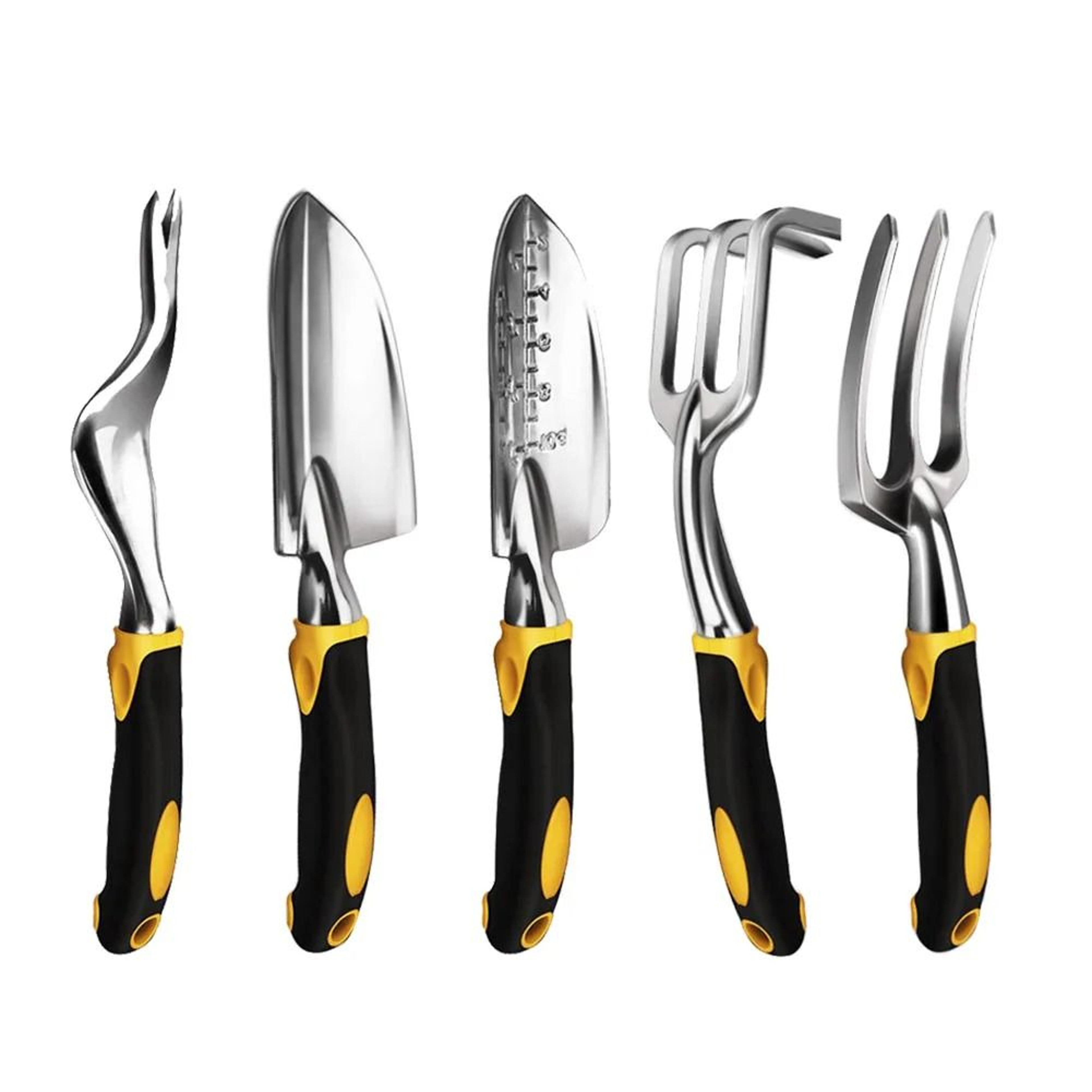 professional heavy-duty garden hand tool set – ergonomic trowel, rake, cultivator, & weeder for bonsai and farmland
