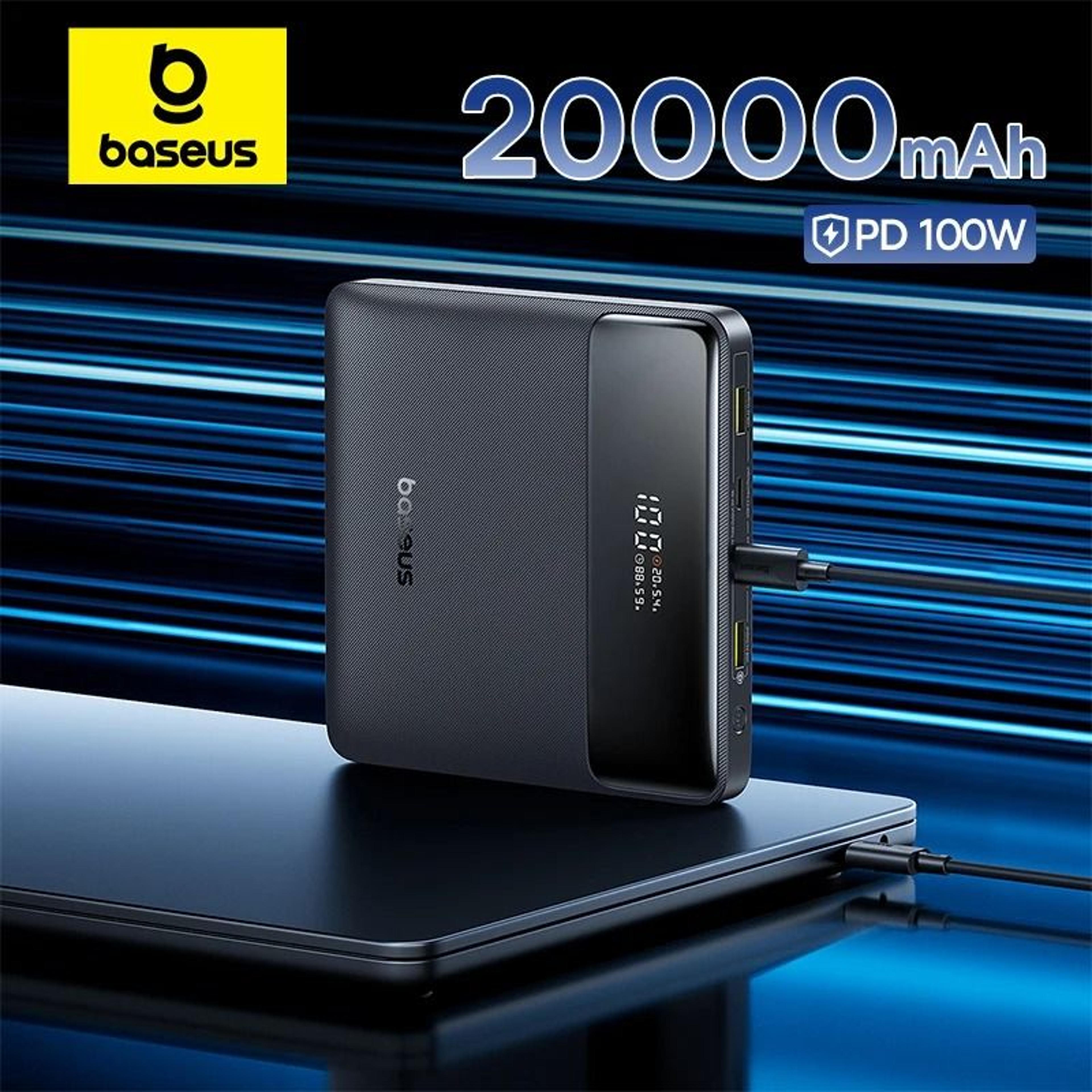 baseus 100w laptop power bank – 20000mah pd fast charge ultra slim battery for macbook, iphone & samsung