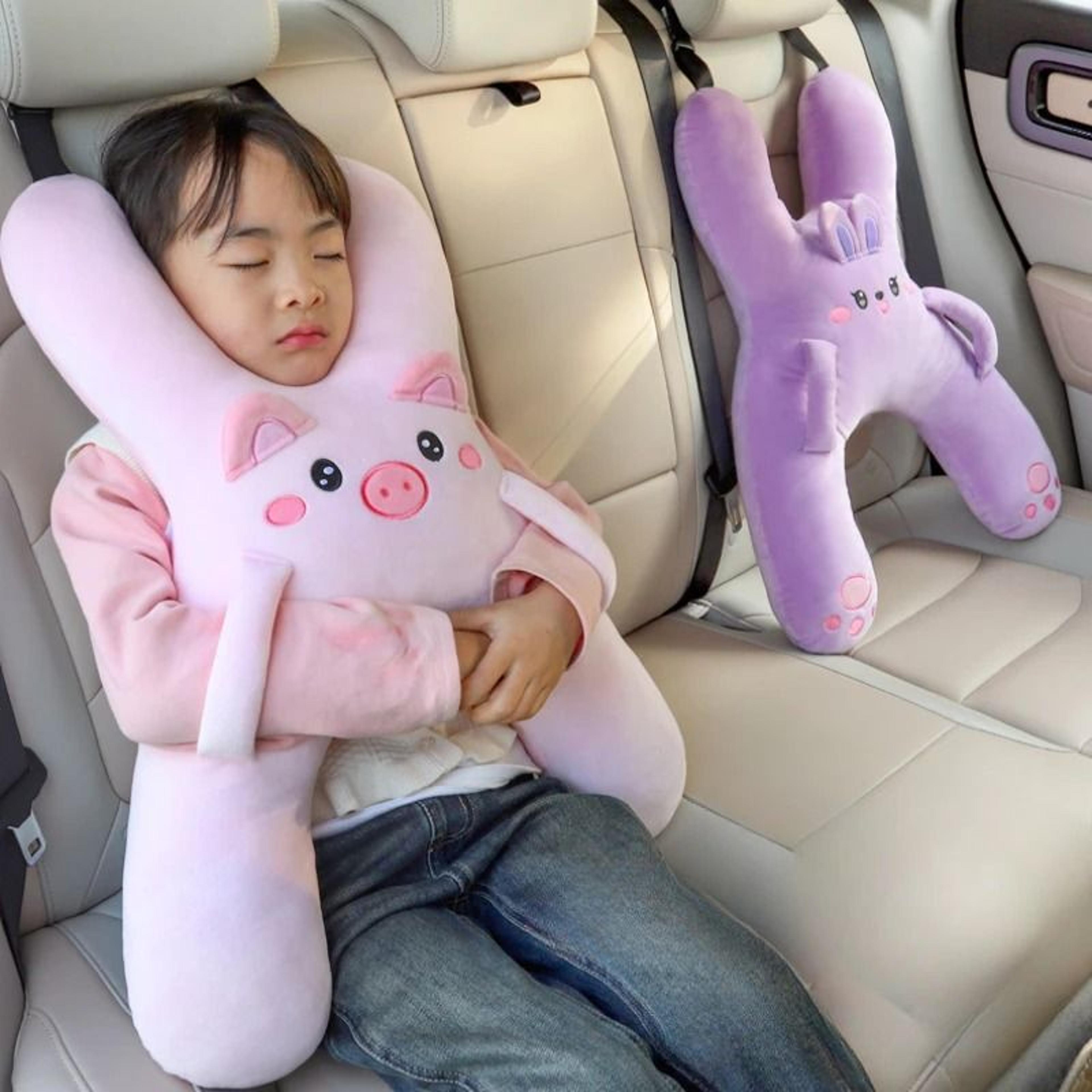 kids car neck pillow – safety sleep aid & seat belt comfort support for long distance travel