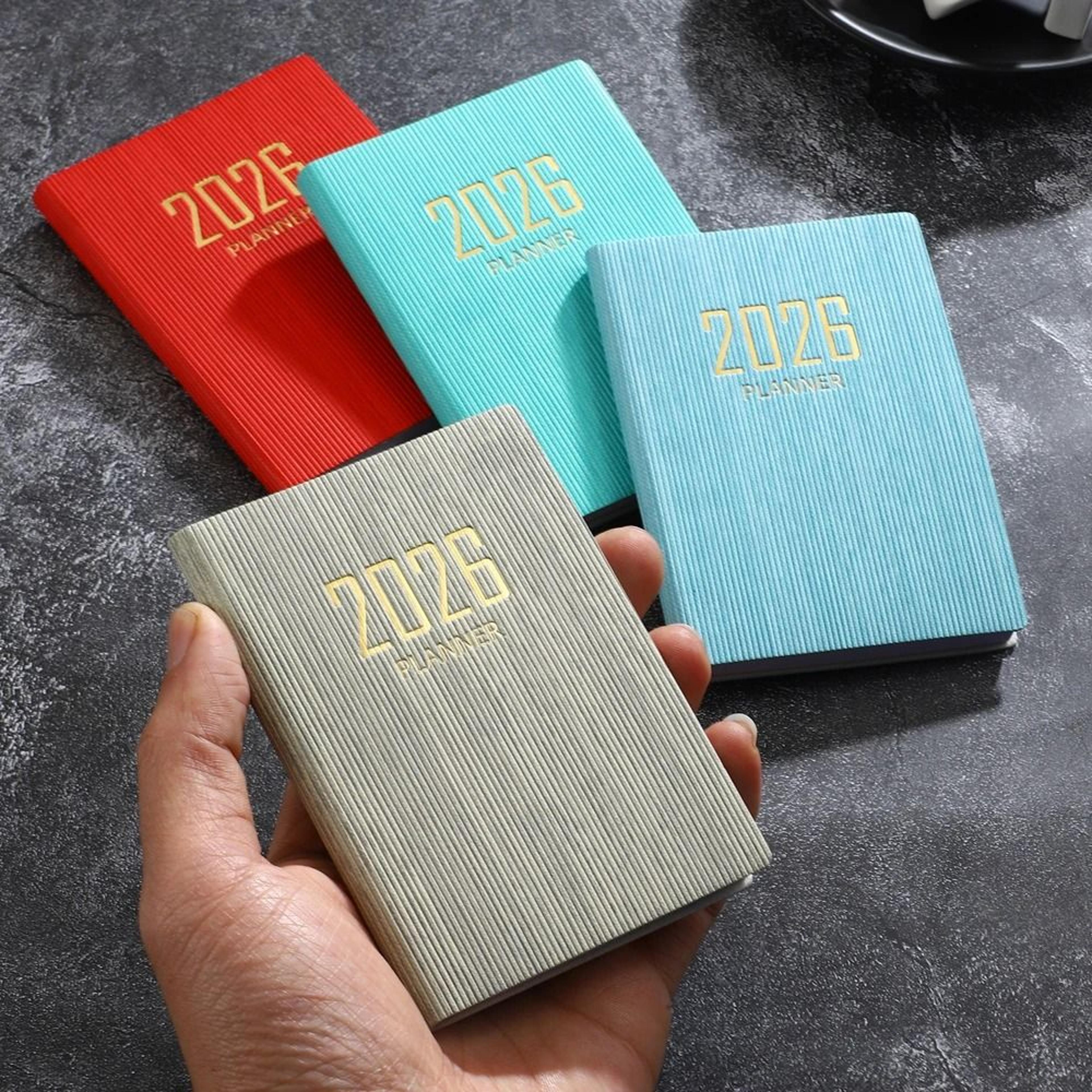 2026 a7 english pocket planner – mini portable daily schedule book & 128-page thin weekly calendar