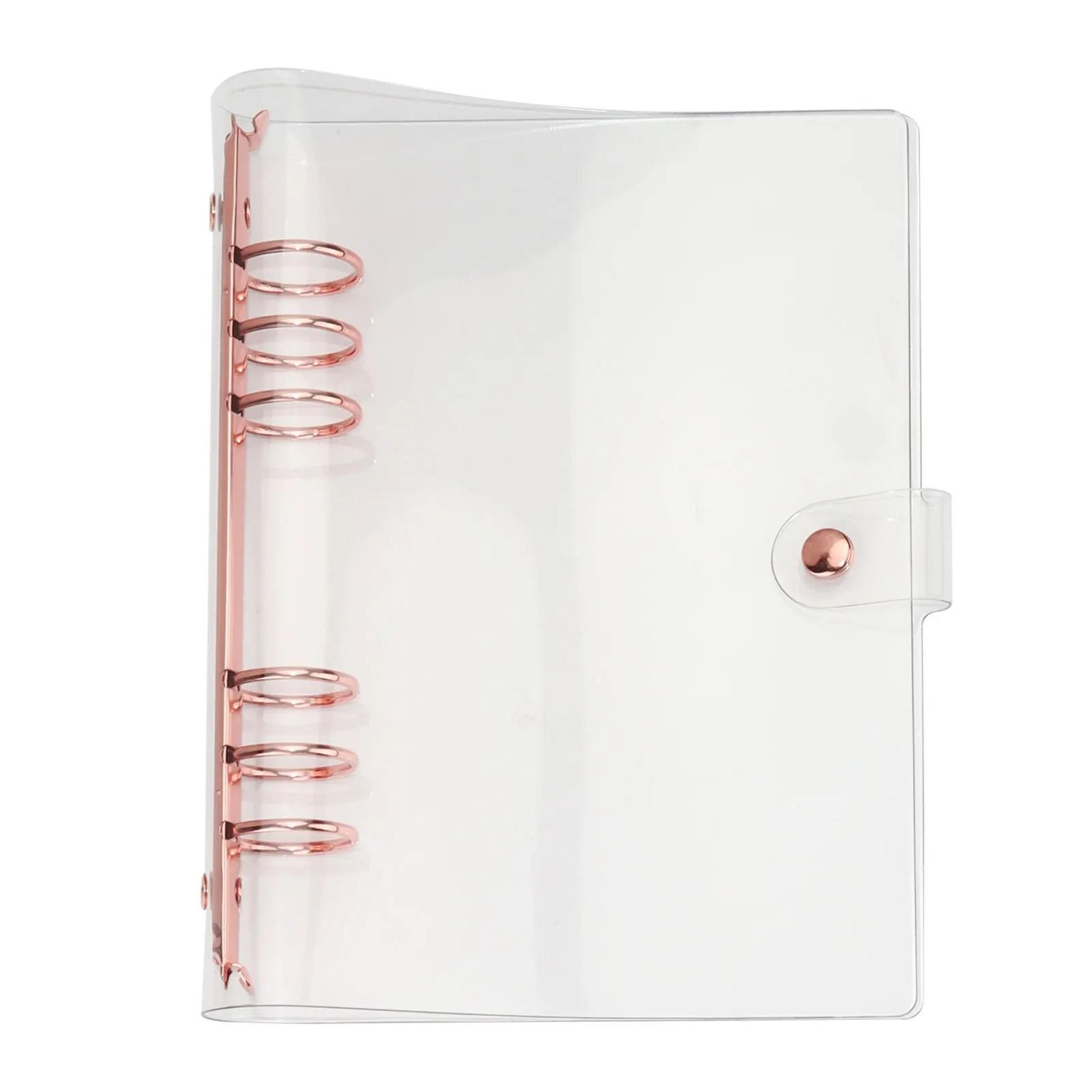 glitter rose golden binder notebook cover – a5/a6 bling bling glittery diary agenda planner for school and office
