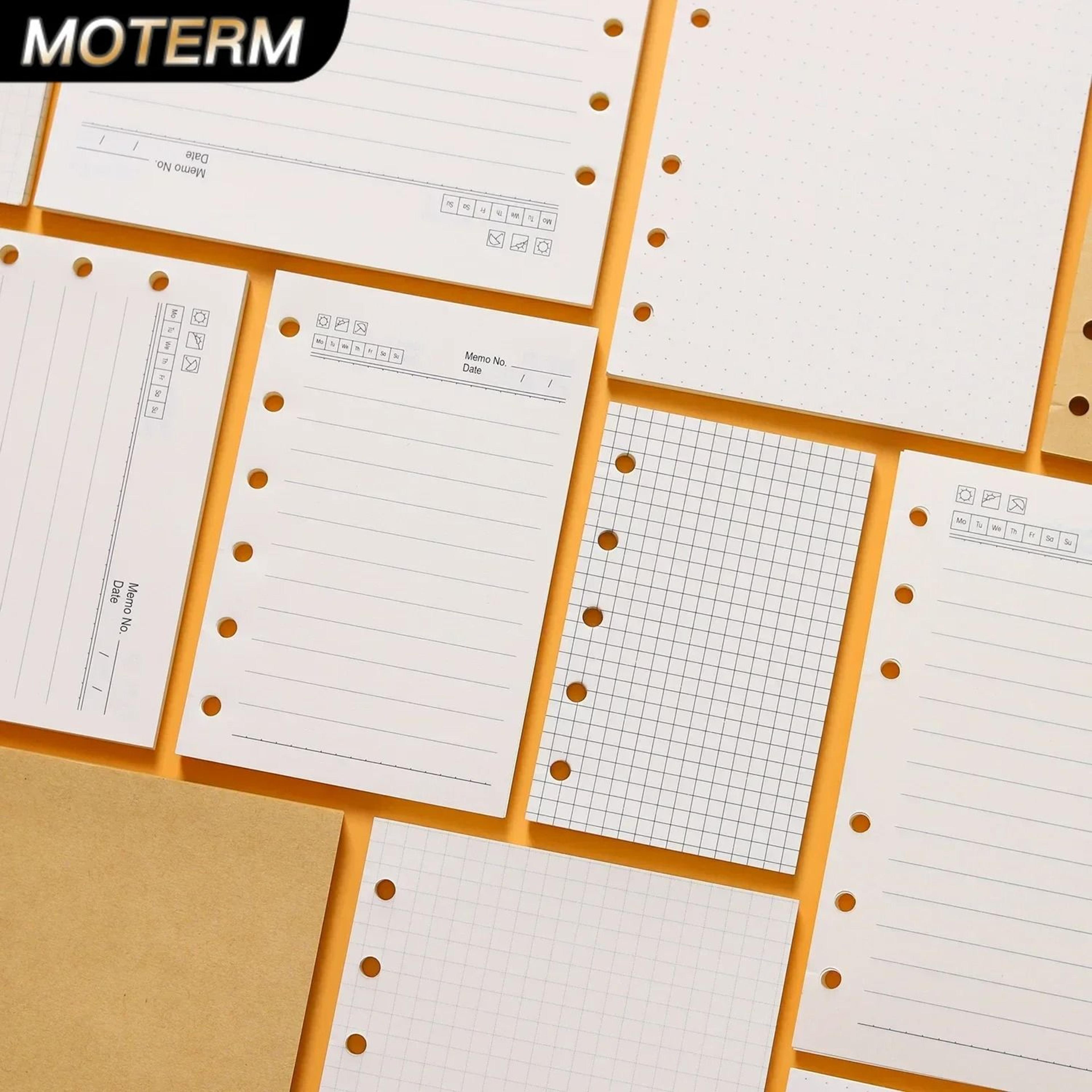 high-quality ring binder notebook refills – 100g premium paper inserts for a5, a6, a7, and a8 planner cores