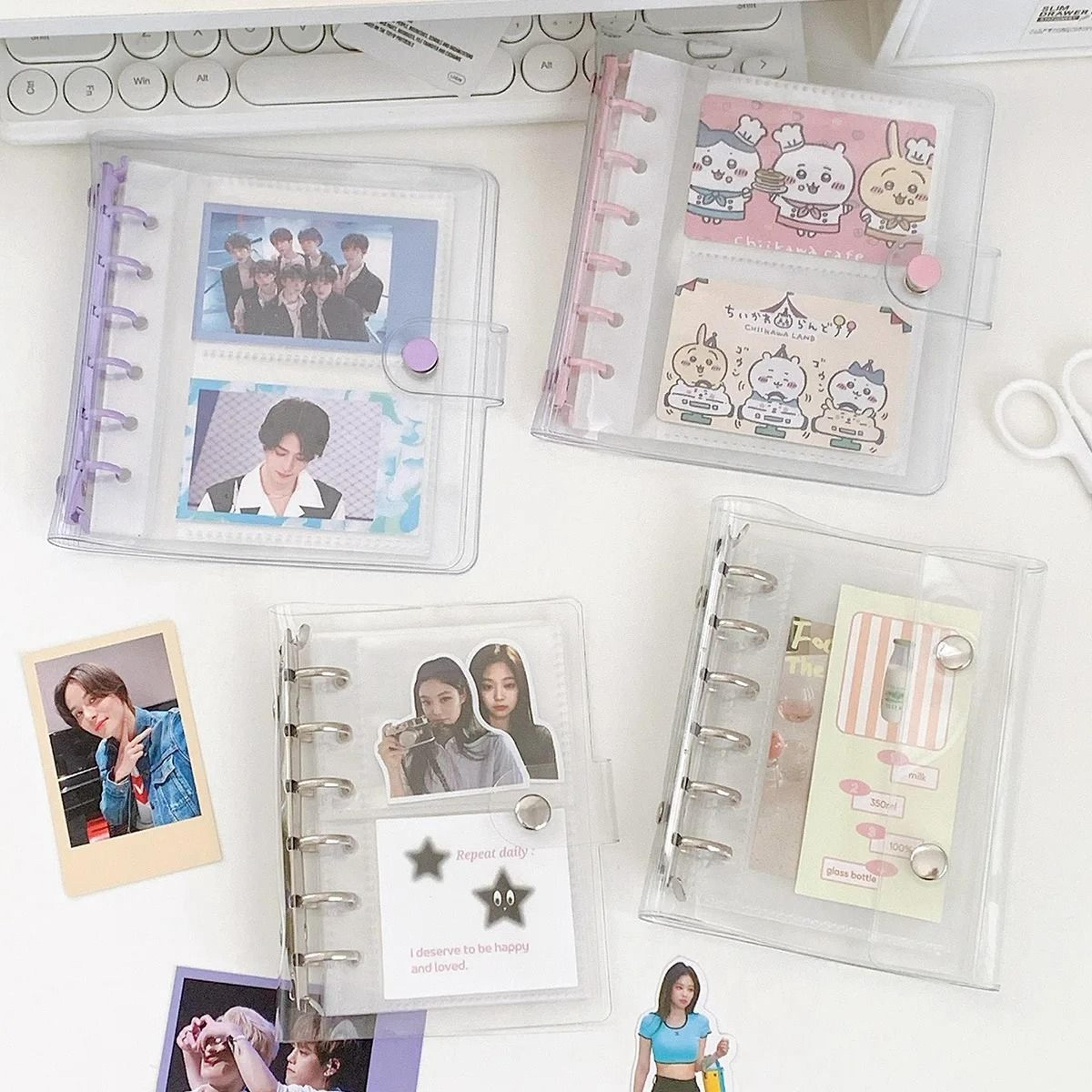 wide a7 pvc loose-leaf binder – diy document storage bag & photocard collect book album