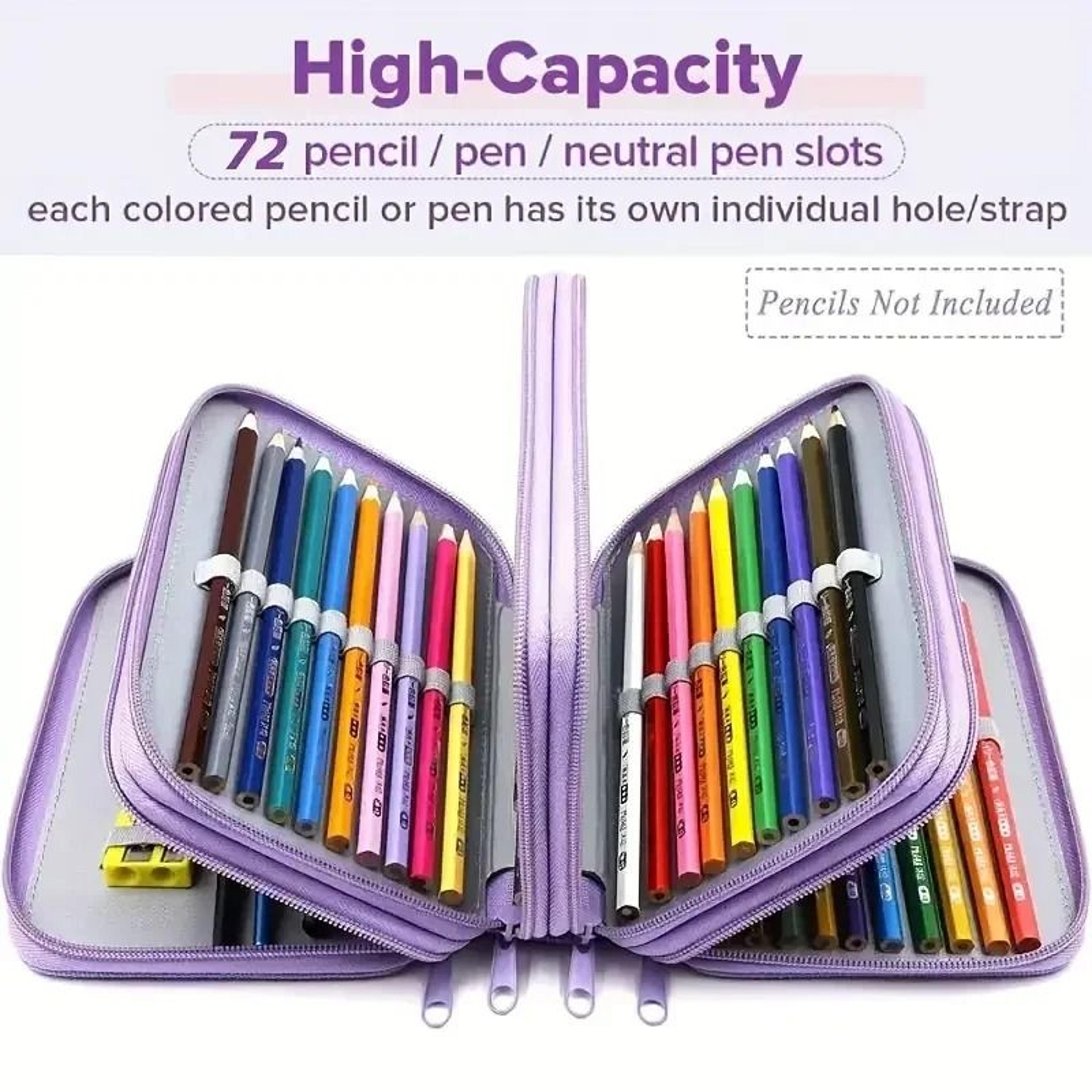 72-hole 4-layer large capacity pencil case – multifunction art stationery bag with zipper pockets
