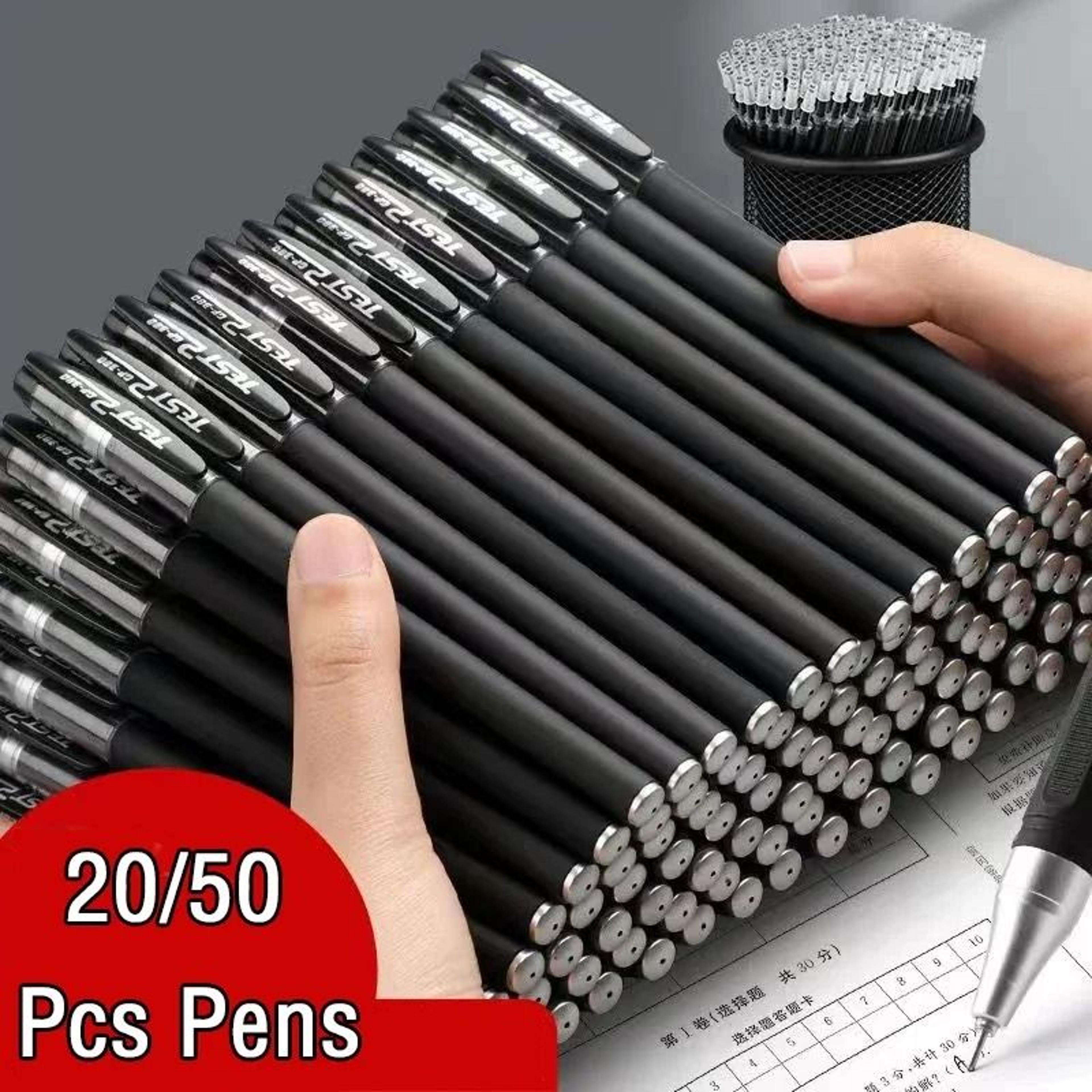 bulk gel pen set – 20/50 pcs professional black, blue, and red writing pens for school and office