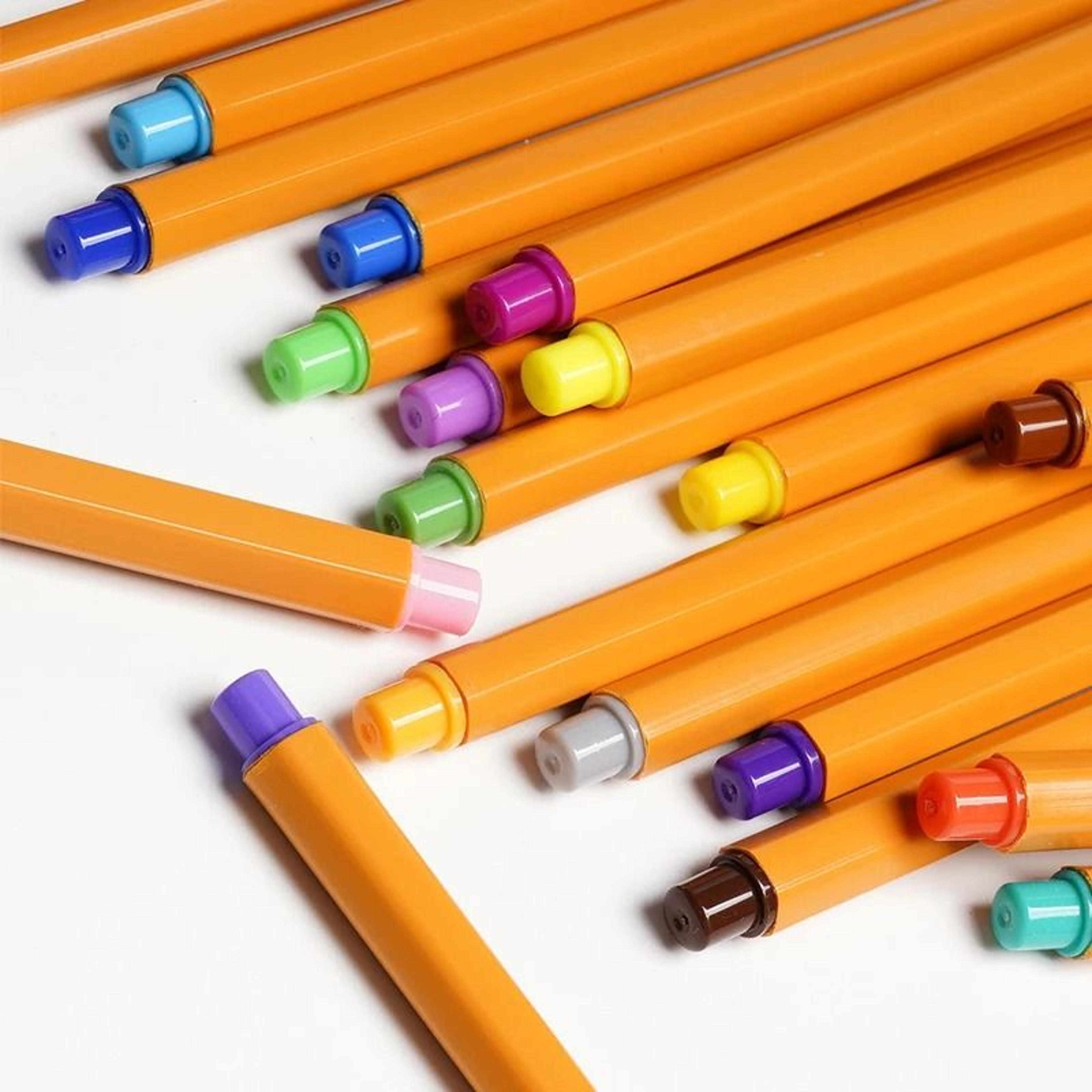 professional waterproof fine line pen set – 10/18/24 colors for drawing, sketching, and note-taking