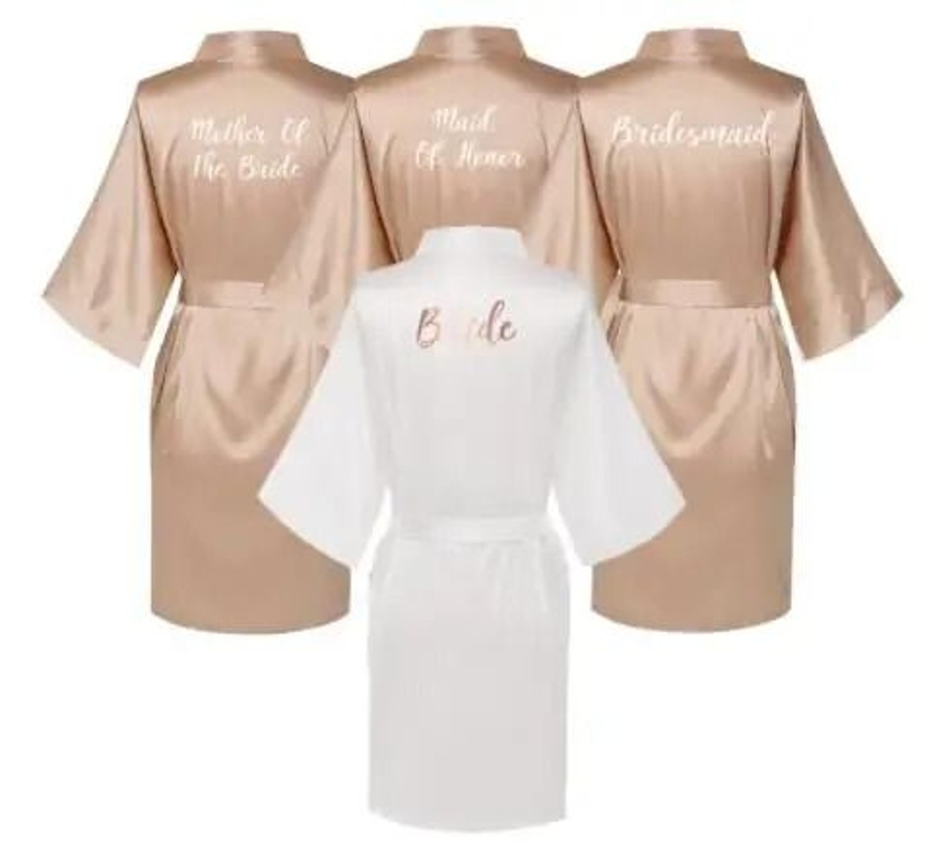 plus size satin silk wedding robes – elegant bride & bridesmaid gown for maid of honor