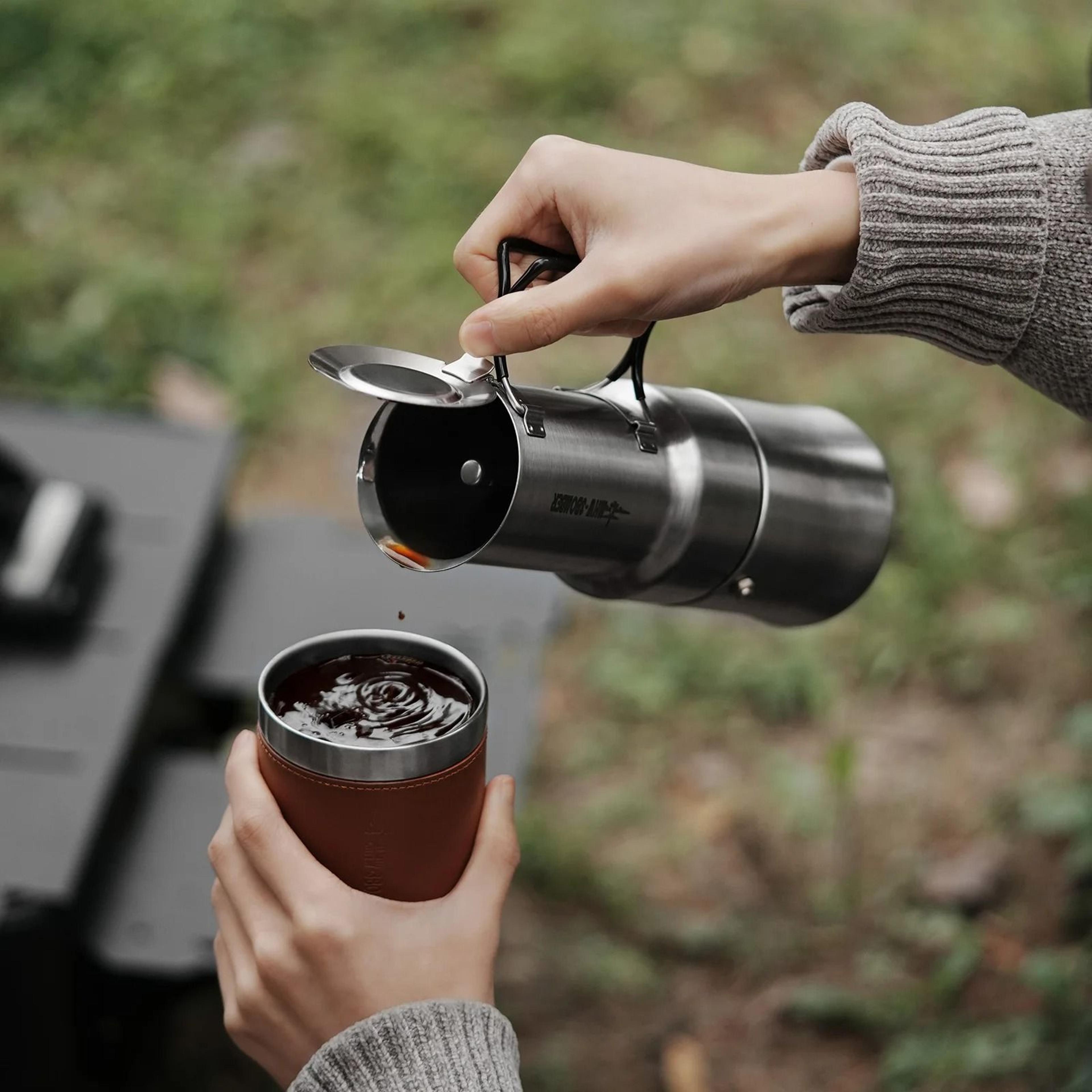 mhw-3bomber 350ml stainless steel moka pot – integrated coffee maker & camping espresso pot