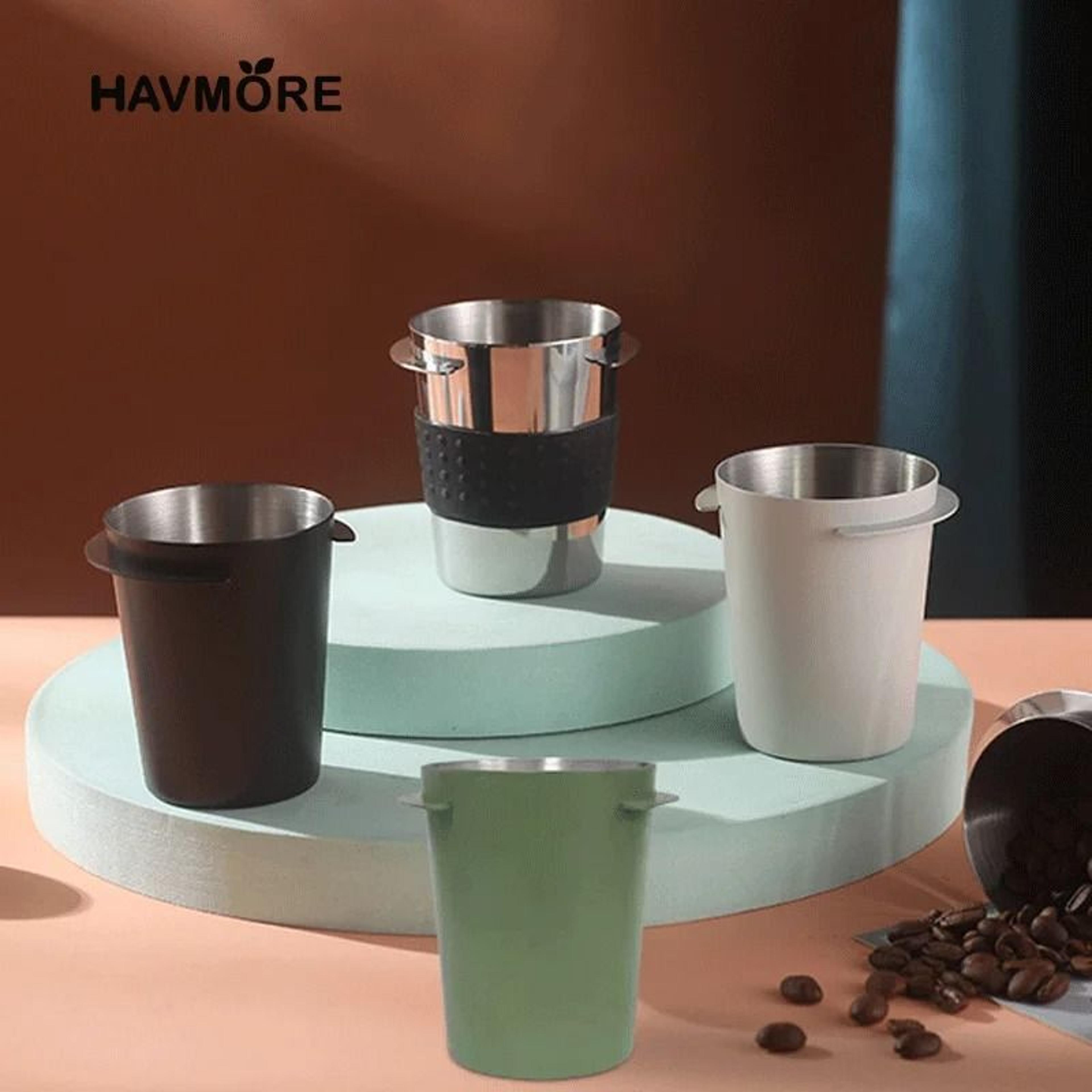 stainless steel coffee dosing cup & sniffing mug – wear-resistant espresso accessory (51/53/58mm)