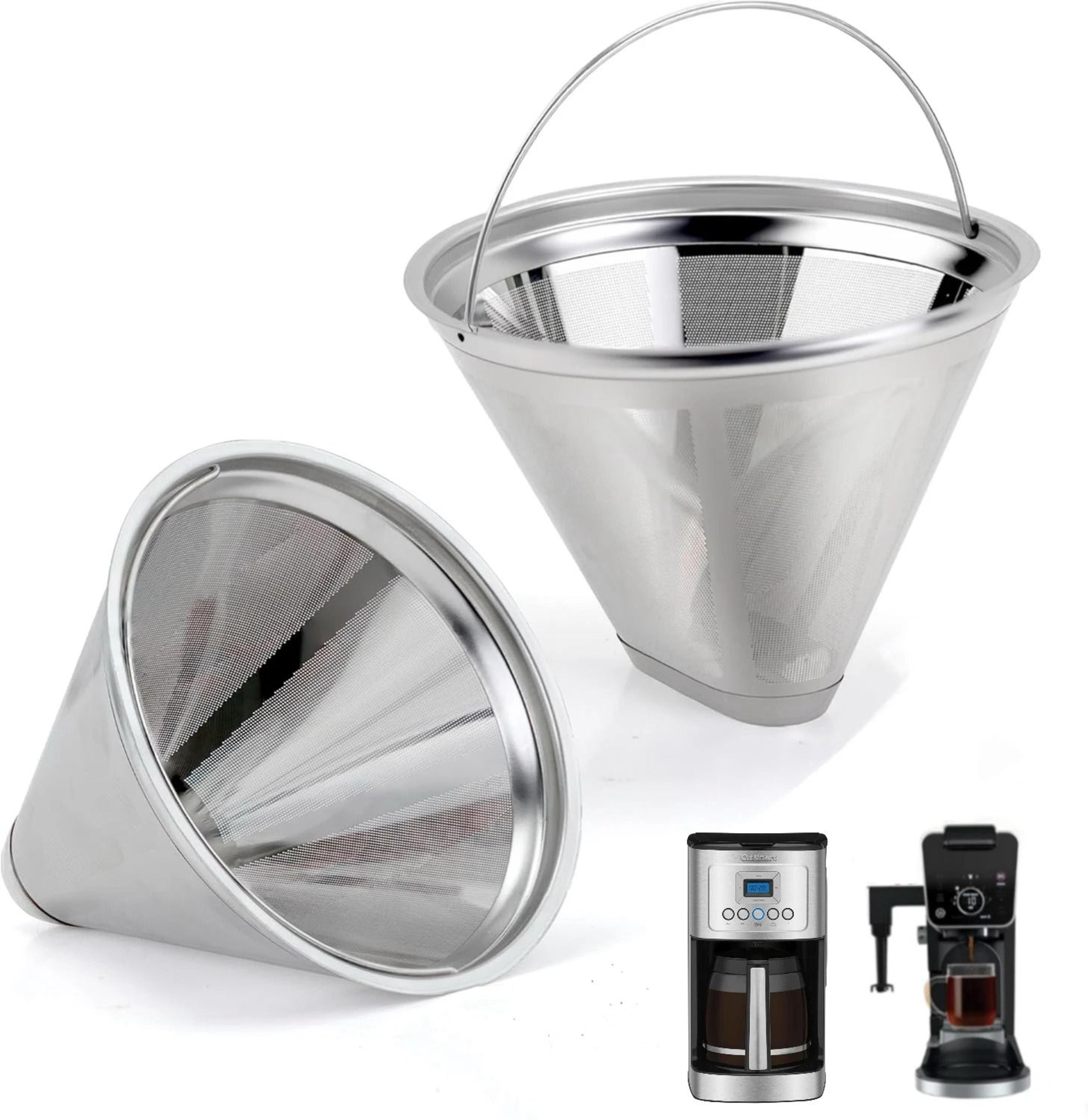 2-pack stainless steel permanent basket filters – replacement filters for cuisinart (10-14 cup) & ninja cfp301 dualbrew
