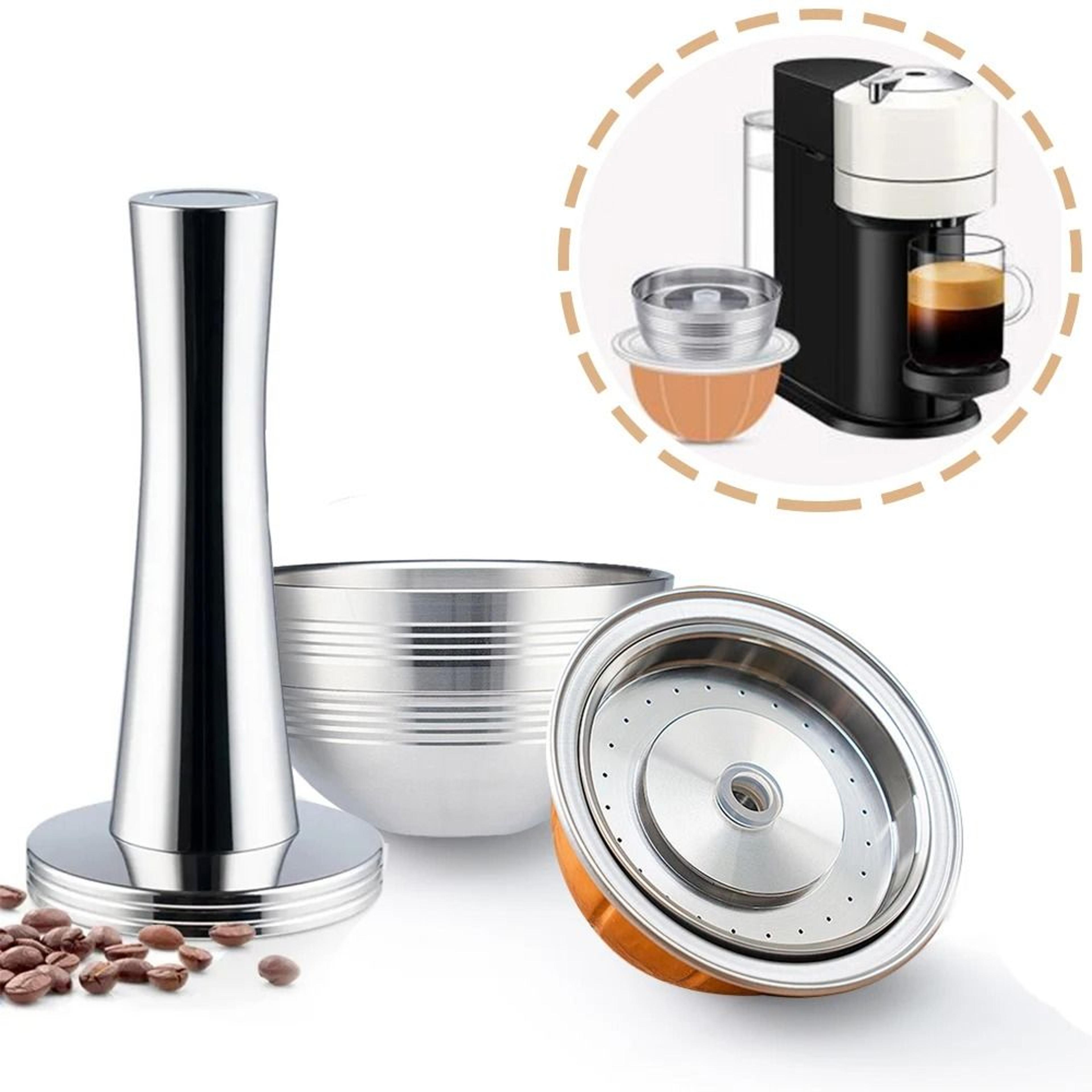 icafilas nespresso vertuo reusable capsule – stainless steel refillable pod for vertuoline and vertuo pop