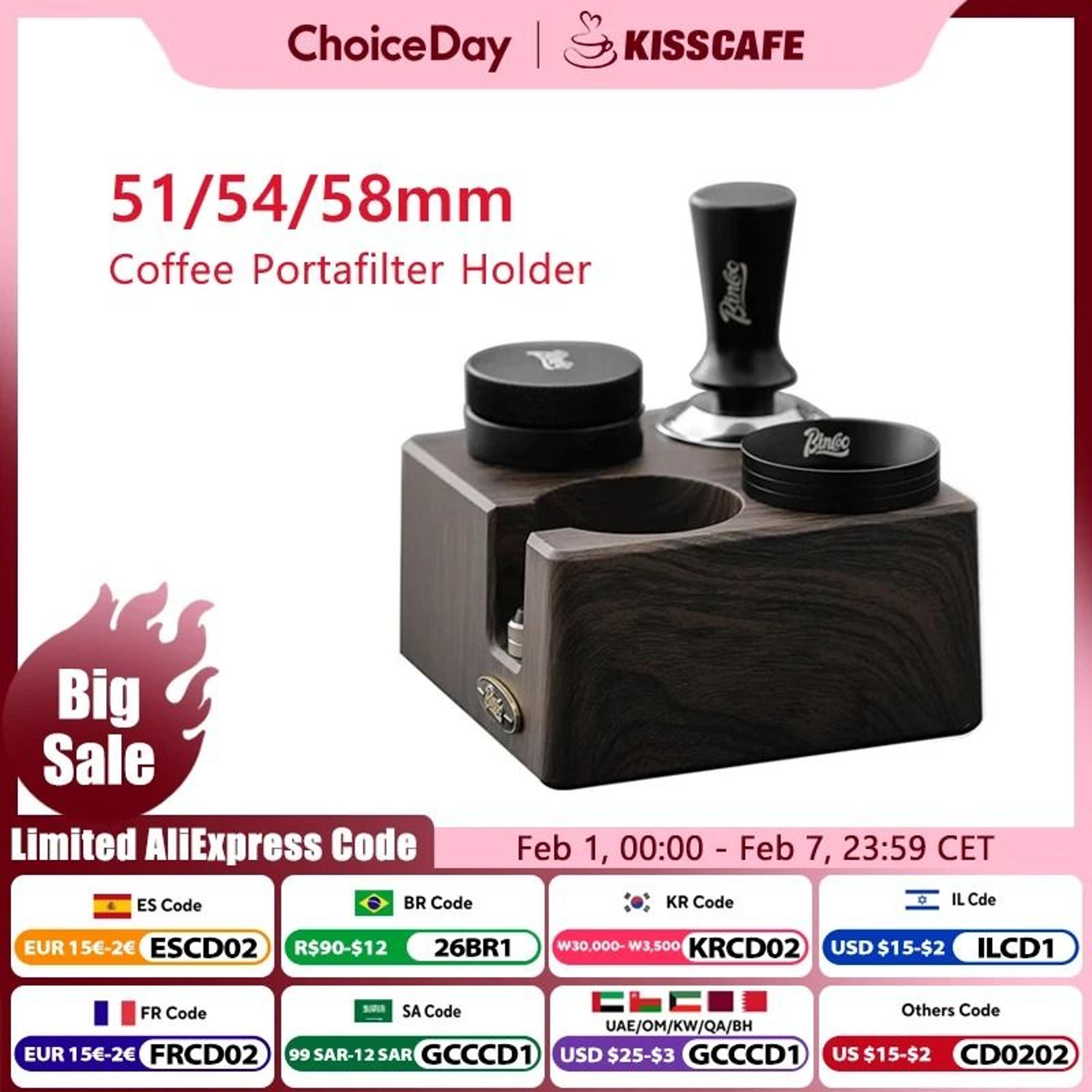 professional coffee tamping station stand – multi-size portafilter holder for breville & delonghi