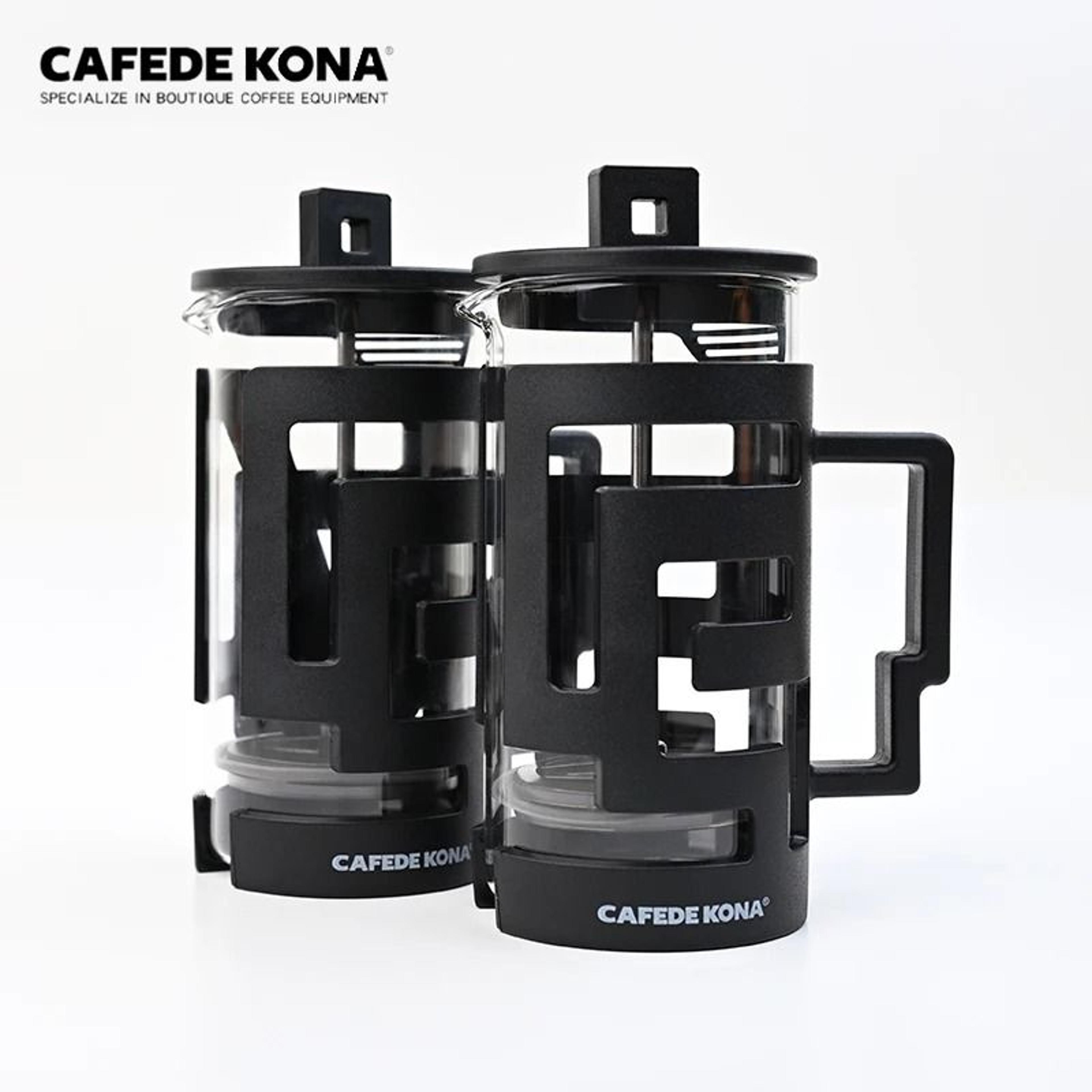 cafede kona french press kettle – 350ml heat-resistant glass coffee and tea maker