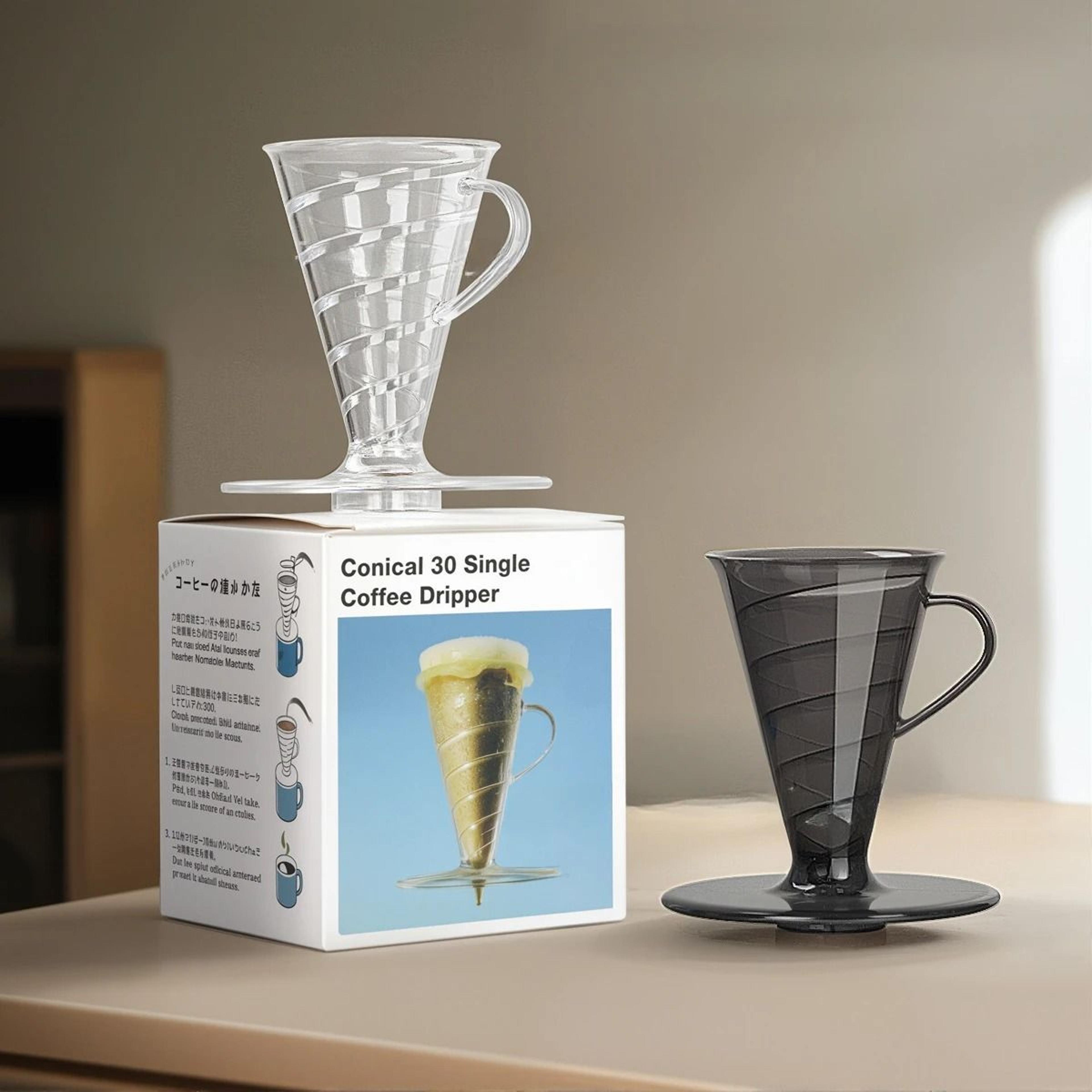 resin spiral v30 coffee dripper – professional hand-poured filter cup for home & office extraction