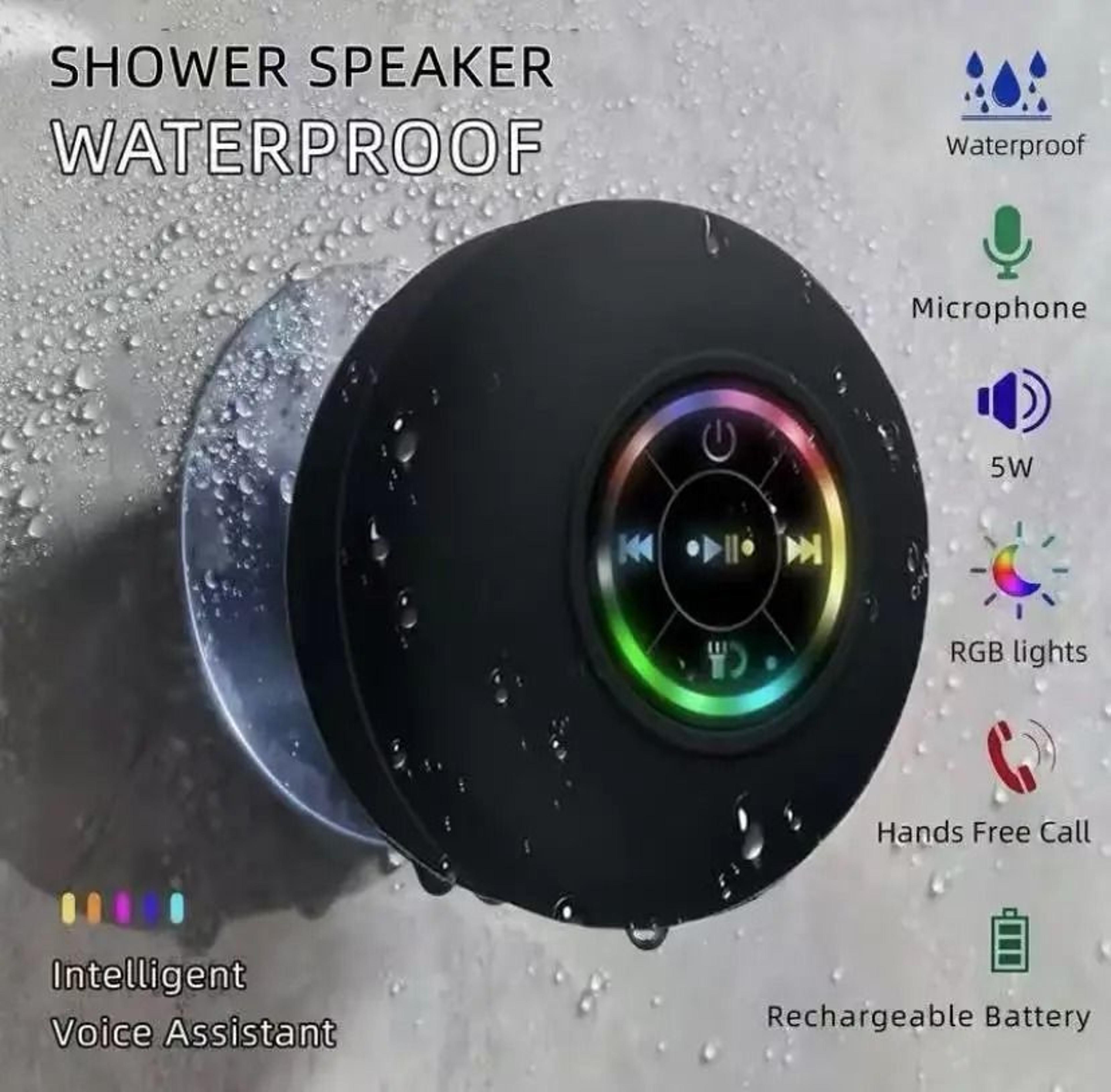 mini waterproof shower speaker – high-performance subwoofer with suction cup & handsfree mic